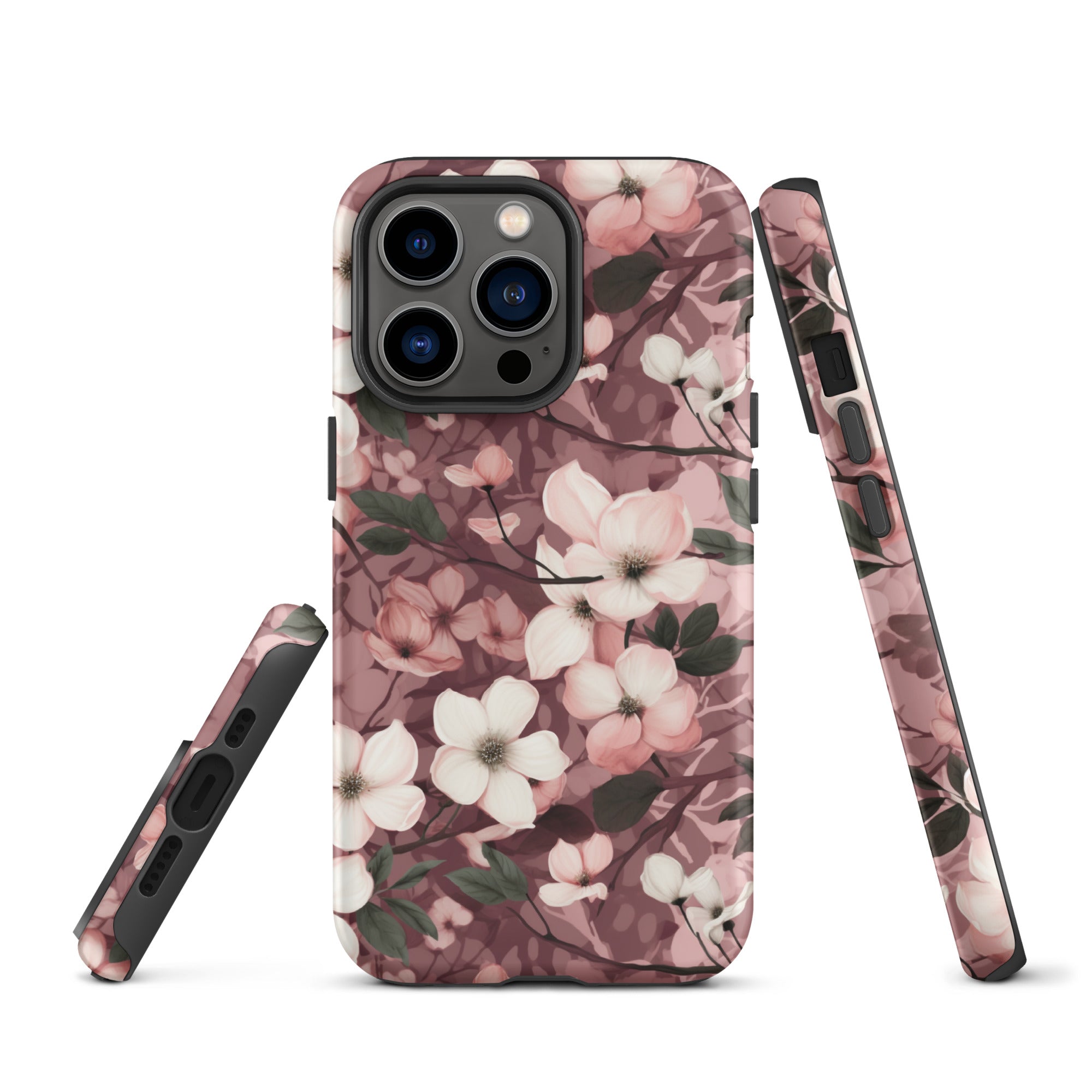 Sparse Dogwood Blossoms - Elegant Floral Design - iPhone Case - Pattern Symphony