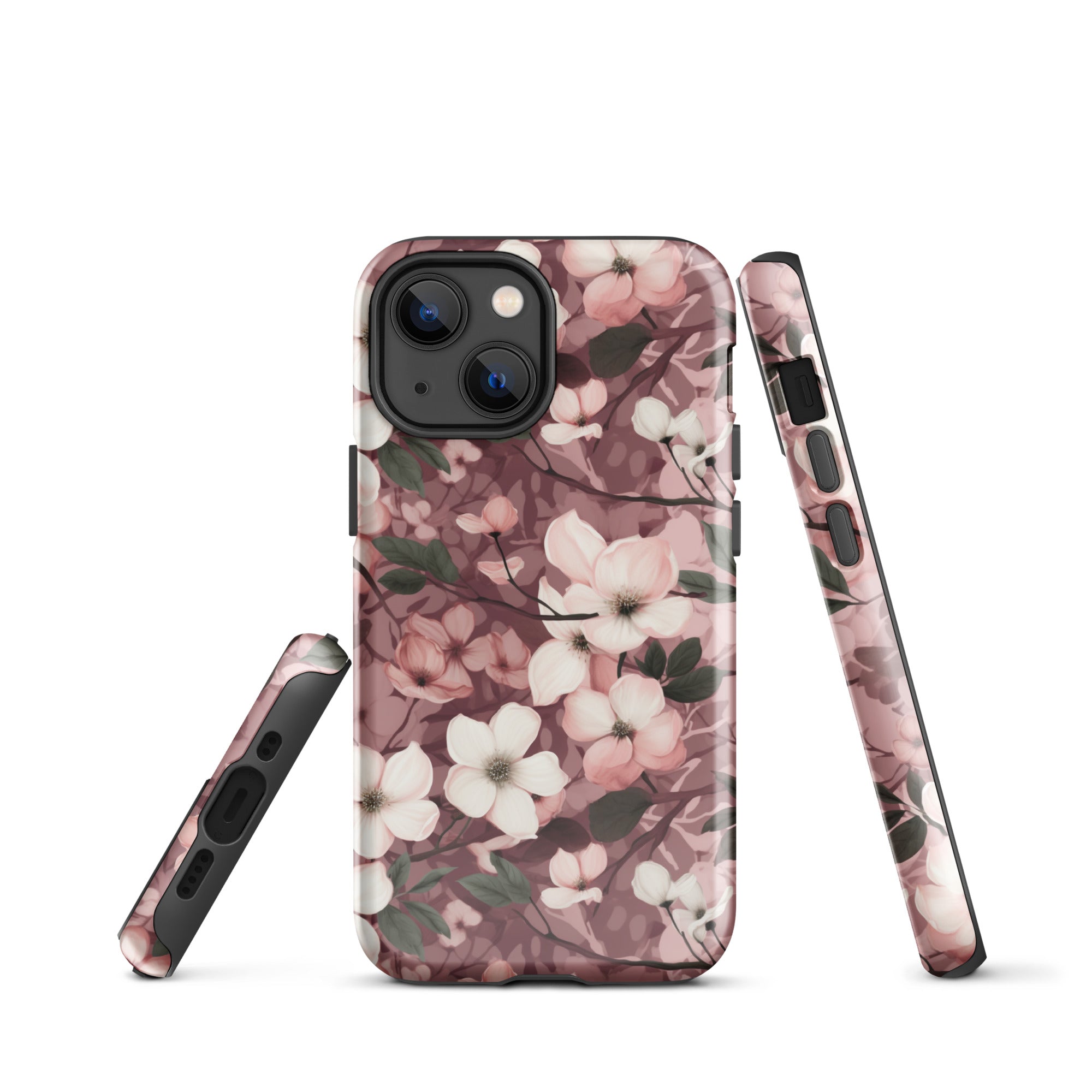 Sparse Dogwood Blossoms - Elegant Floral Design - iPhone Case - Pattern Symphony