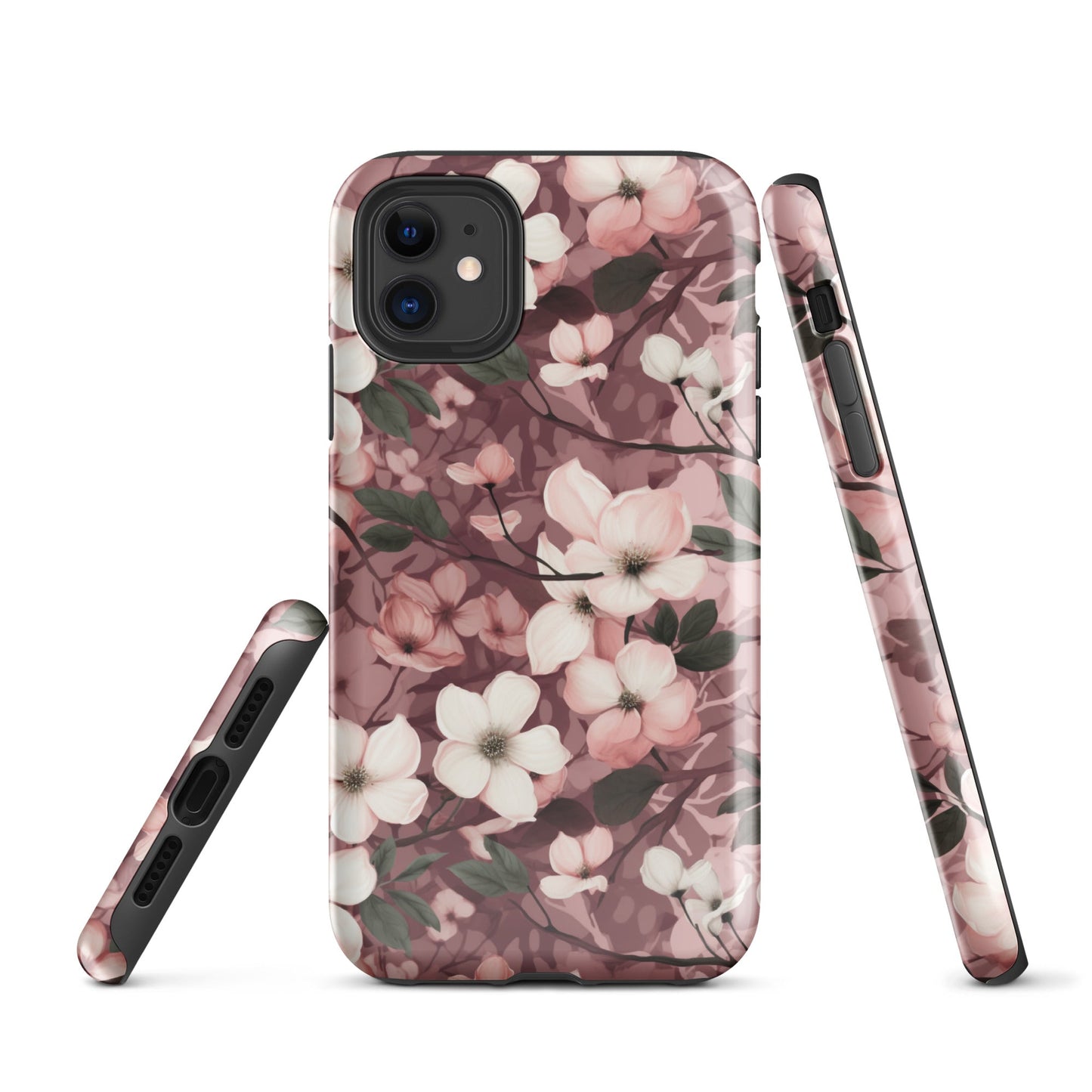 Sparse Dogwood Blossoms - Elegant Floral Design - iPhone Case - Pattern Symphony