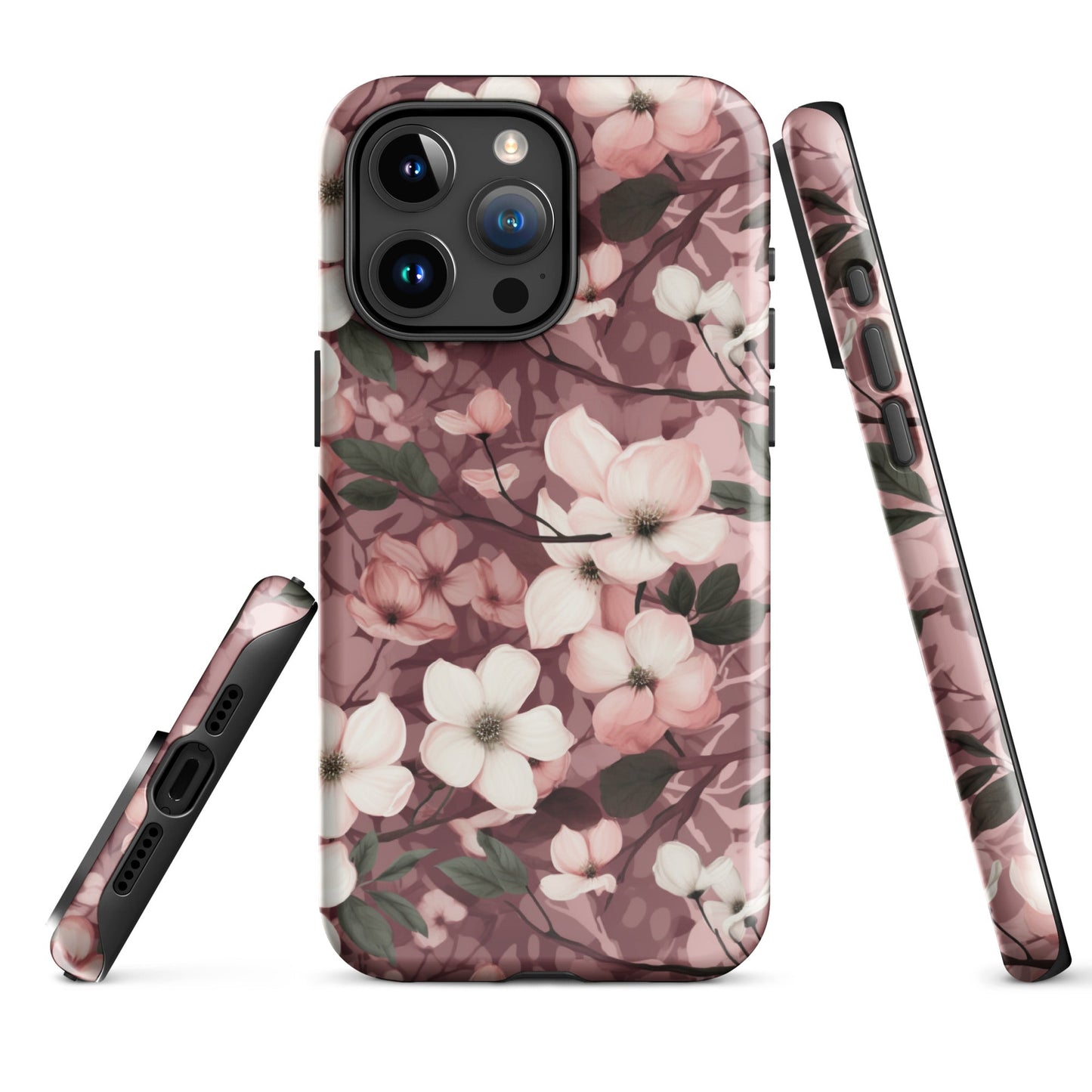 Sparse Dogwood Blossoms - Elegant Floral Design - iPhone Case - Pattern Symphony