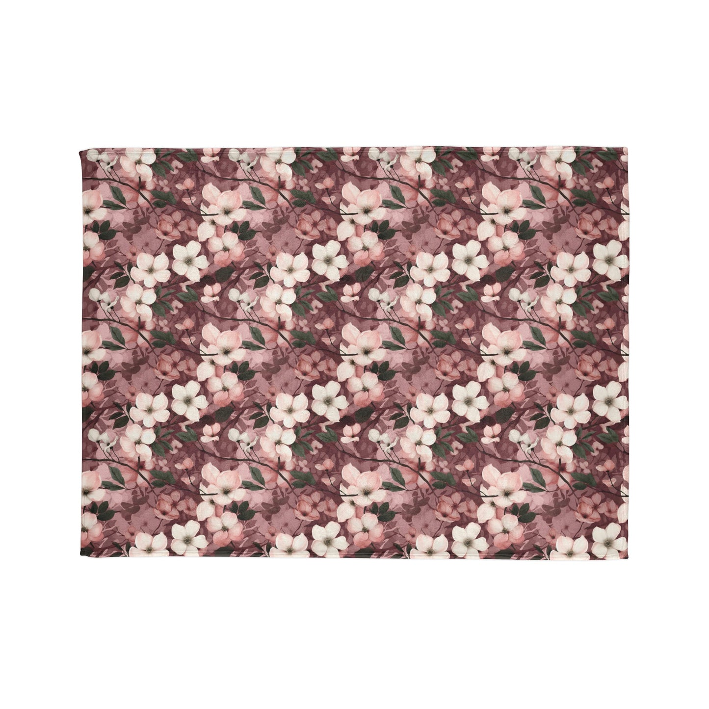 Sparse Dogwood Blossoms - Elegant Floral Design - Sofa Throws - Pattern Symphony