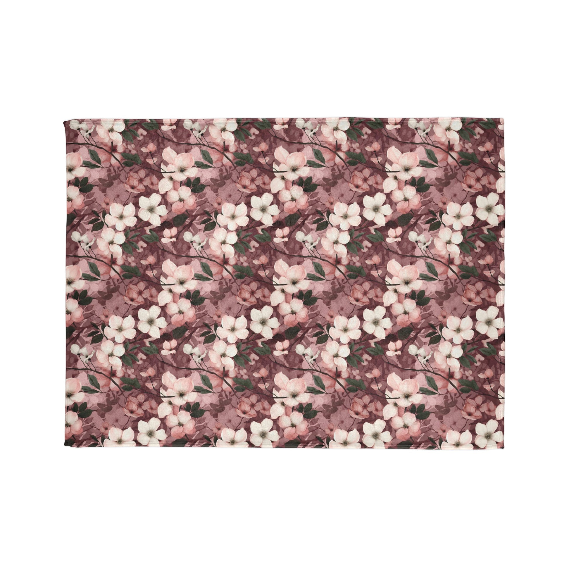 Sparse Dogwood Blossoms - Elegant Floral Design - Sofa Throws - Pattern Symphony