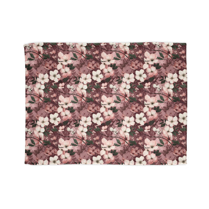 Sparse Dogwood Blossoms - Elegant Floral Design - Sofa Throws - Pattern Symphony