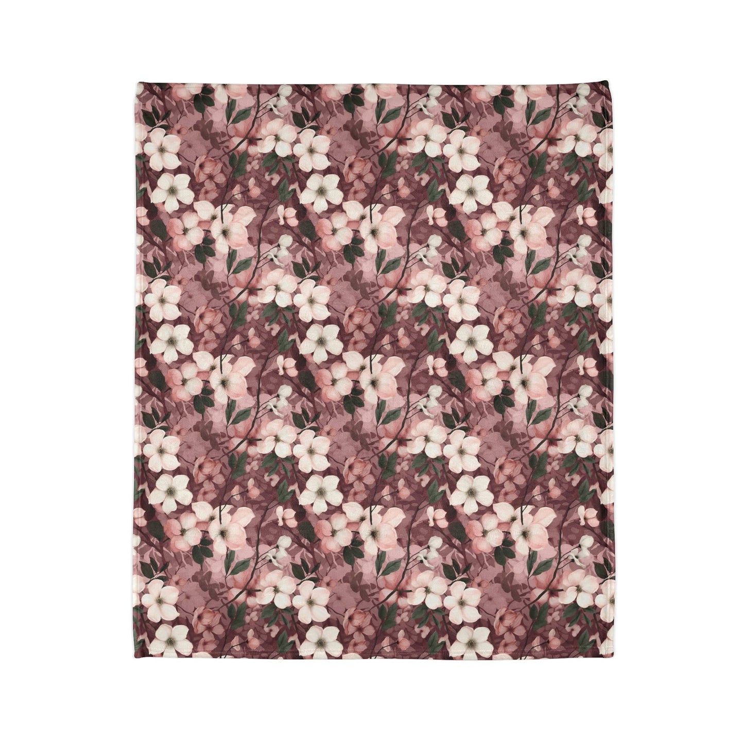 Sparse Dogwood Blossoms - Elegant Floral Design - Sofa Throws - Pattern Symphony