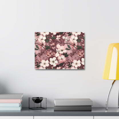 Sparse Dogwood Blossoms - Elegant Floral Design - Wall Art Canvas - Pattern Symphony