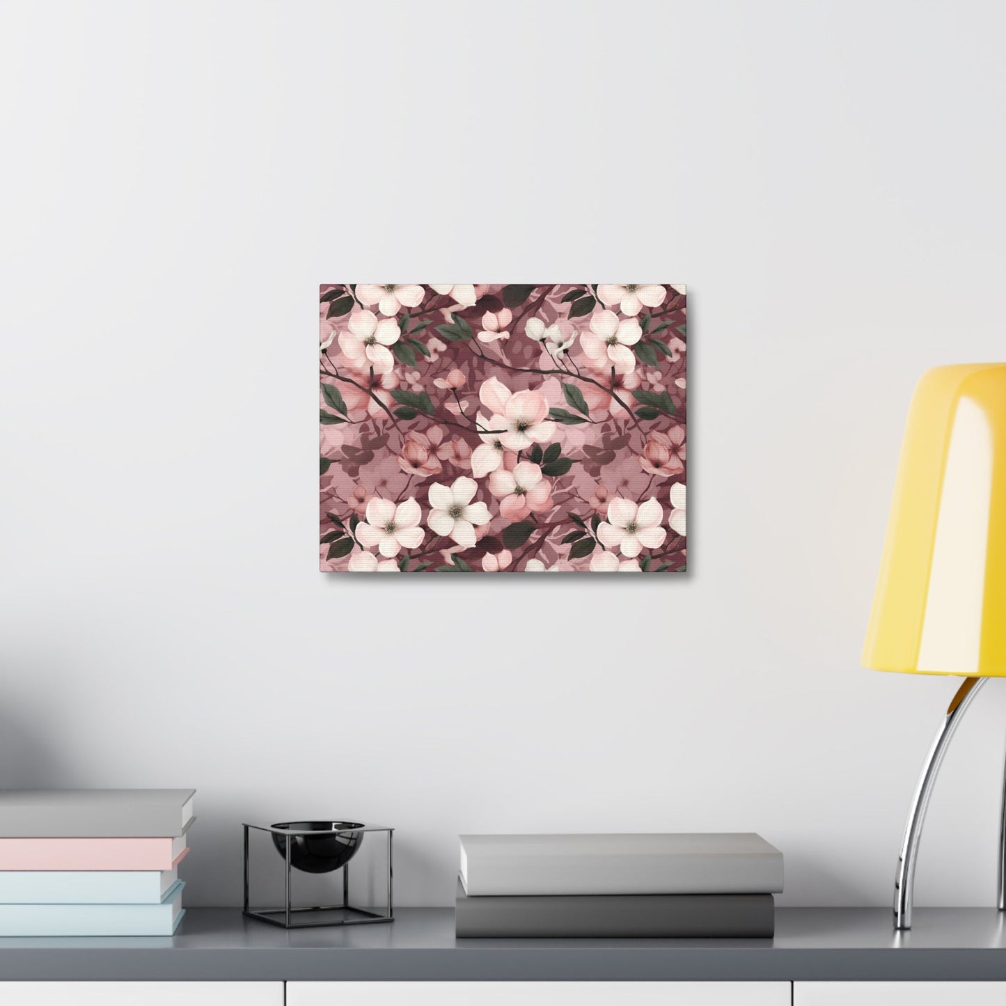 Sparse Dogwood Blossoms - Elegant Floral Design - Wall Art Canvas - Pattern Symphony