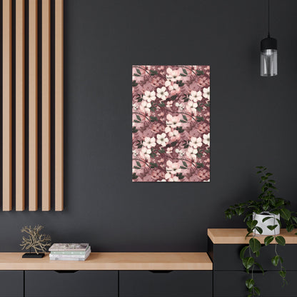 Sparse Dogwood Blossoms - Elegant Floral Design - Wall Art Canvas - Pattern Symphony