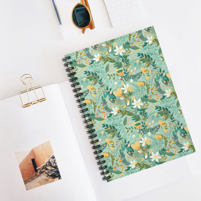 Spring Symphony Spiral Notebook - Lined Pages with Lush Floral Cover - Spiral Notebook - Ruled Line Paper products Pattern Symphony One Size  