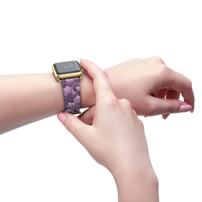 Springtime Violet Harmony - Delicate Purple Blooms Design - Apple Watch Strap - Pattern Symphony