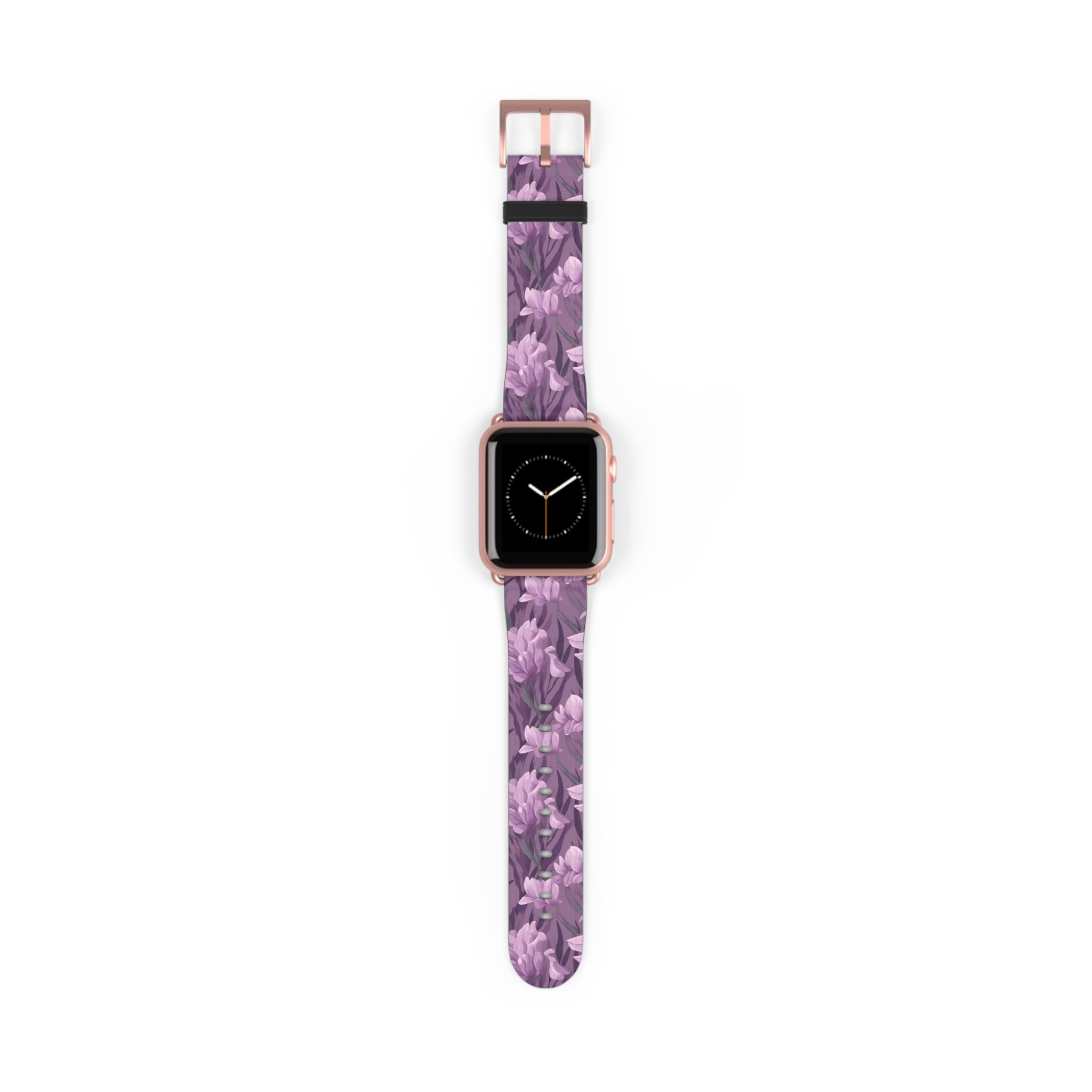 Springtime Violet Harmony - Delicate Purple Blooms Design - Apple Watch Strap - Pattern Symphony