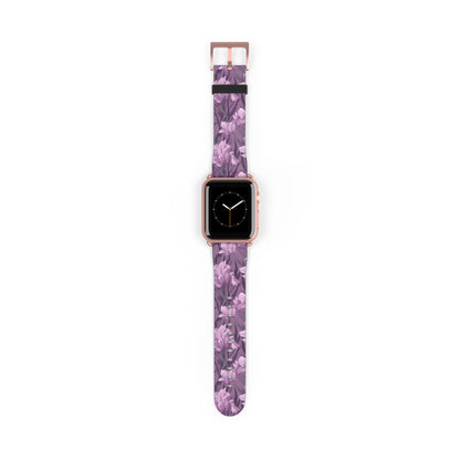 Springtime Violet Harmony - Delicate Purple Blooms Design - Apple Watch Strap - Pattern Symphony