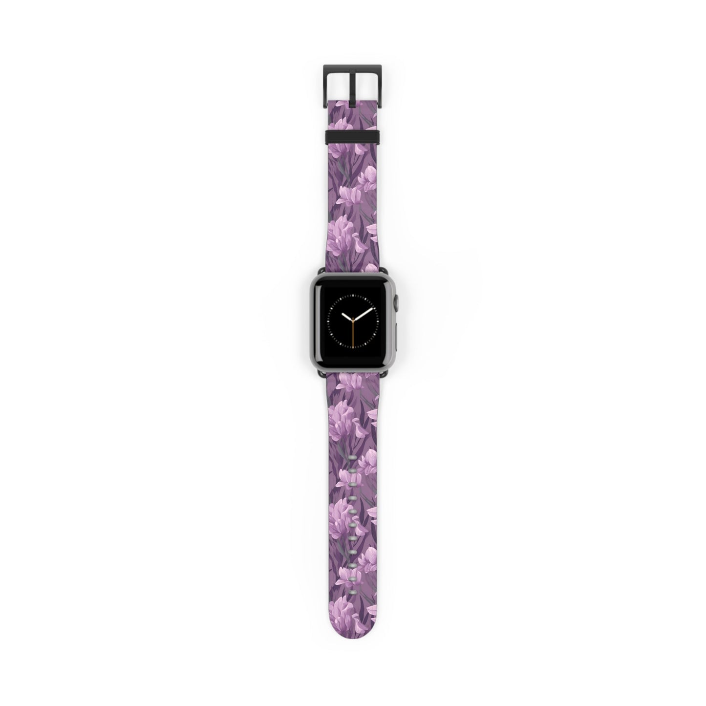 Springtime Violet Harmony - Delicate Purple Blooms Design - Apple Watch Strap - Pattern Symphony