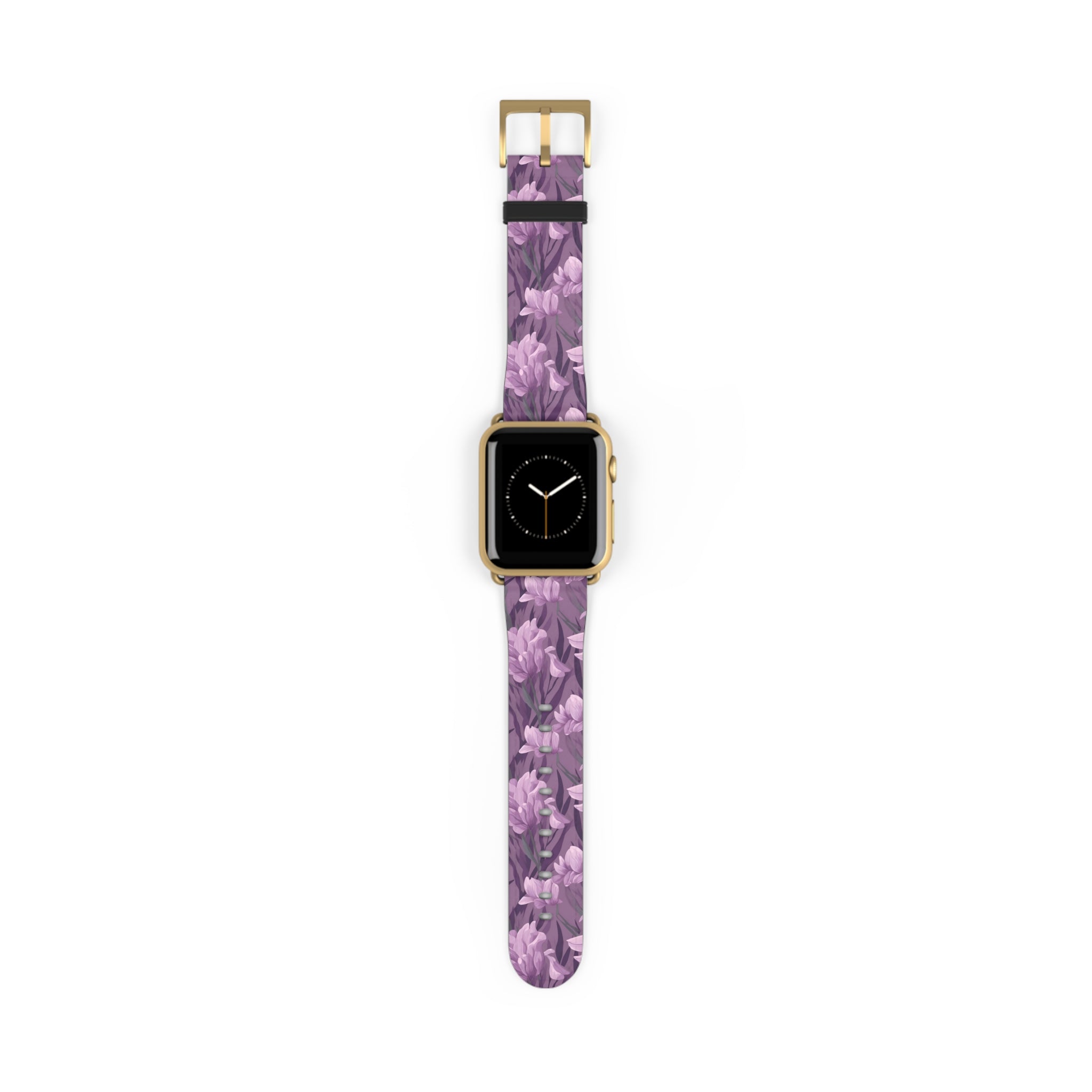 Springtime Violet Harmony - Delicate Purple Blooms Design - Apple Watch Strap - Pattern Symphony