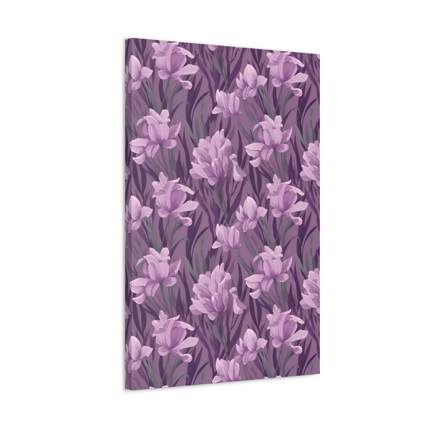 Springtime Violet Harmony - Delicate Purple Blooms Design Canvas Wall Art - Pattern Symphony