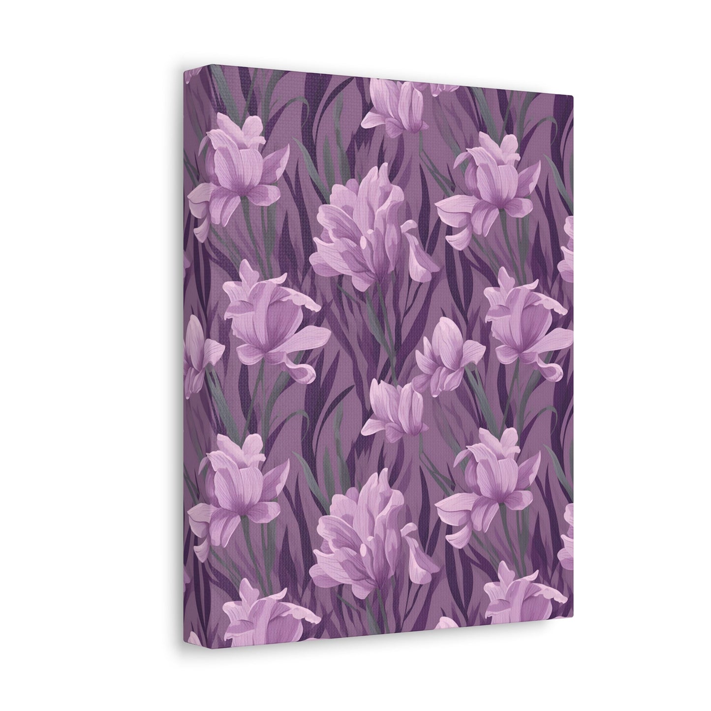 Springtime Violet Harmony - Delicate Purple Blooms Design Canvas Wall Art - Pattern Symphony