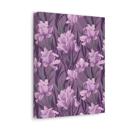 Springtime Violet Harmony - Delicate Purple Blooms Design Canvas Wall Art - Pattern Symphony