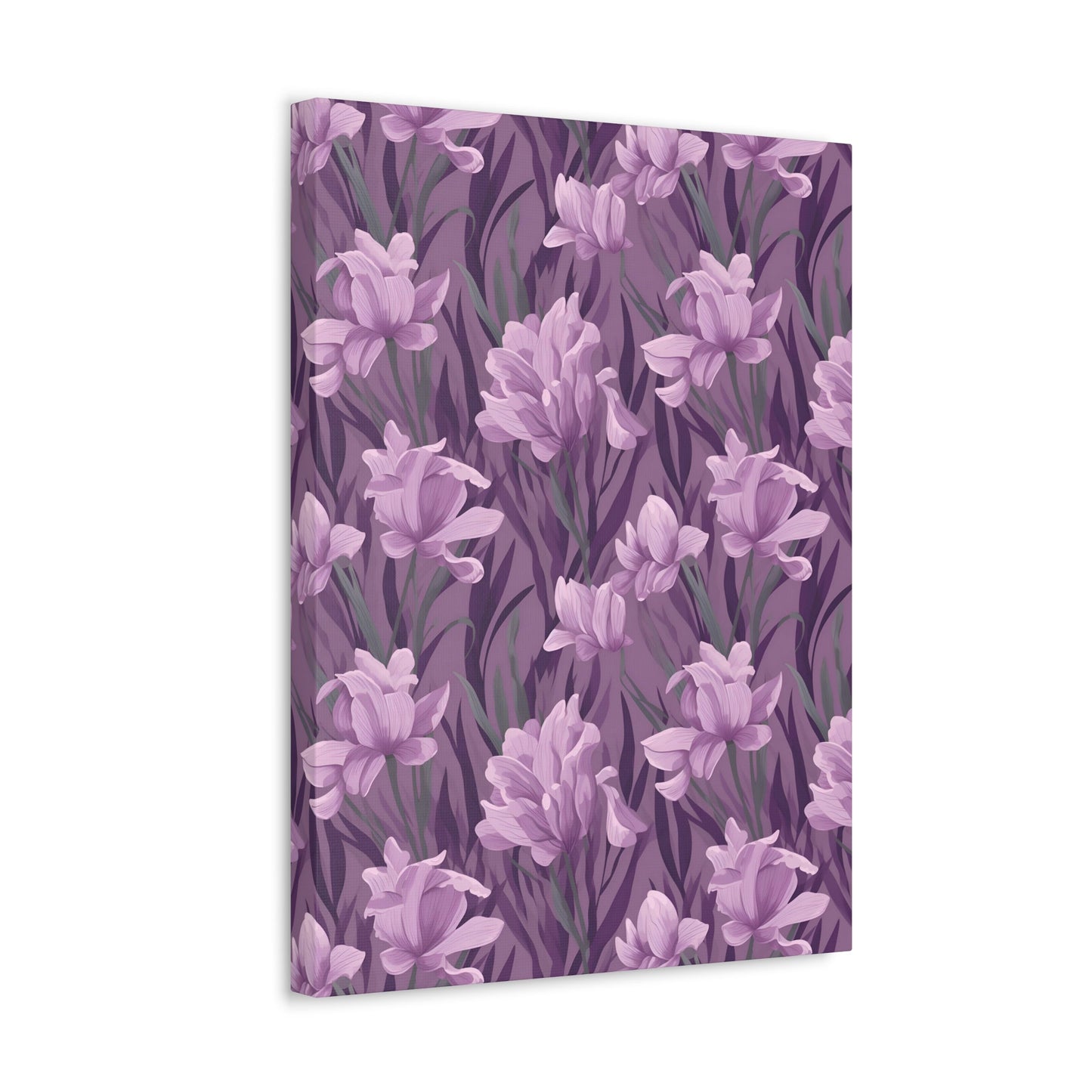 Springtime Violet Harmony - Delicate Purple Blooms Design Canvas Wall Art - Pattern Symphony