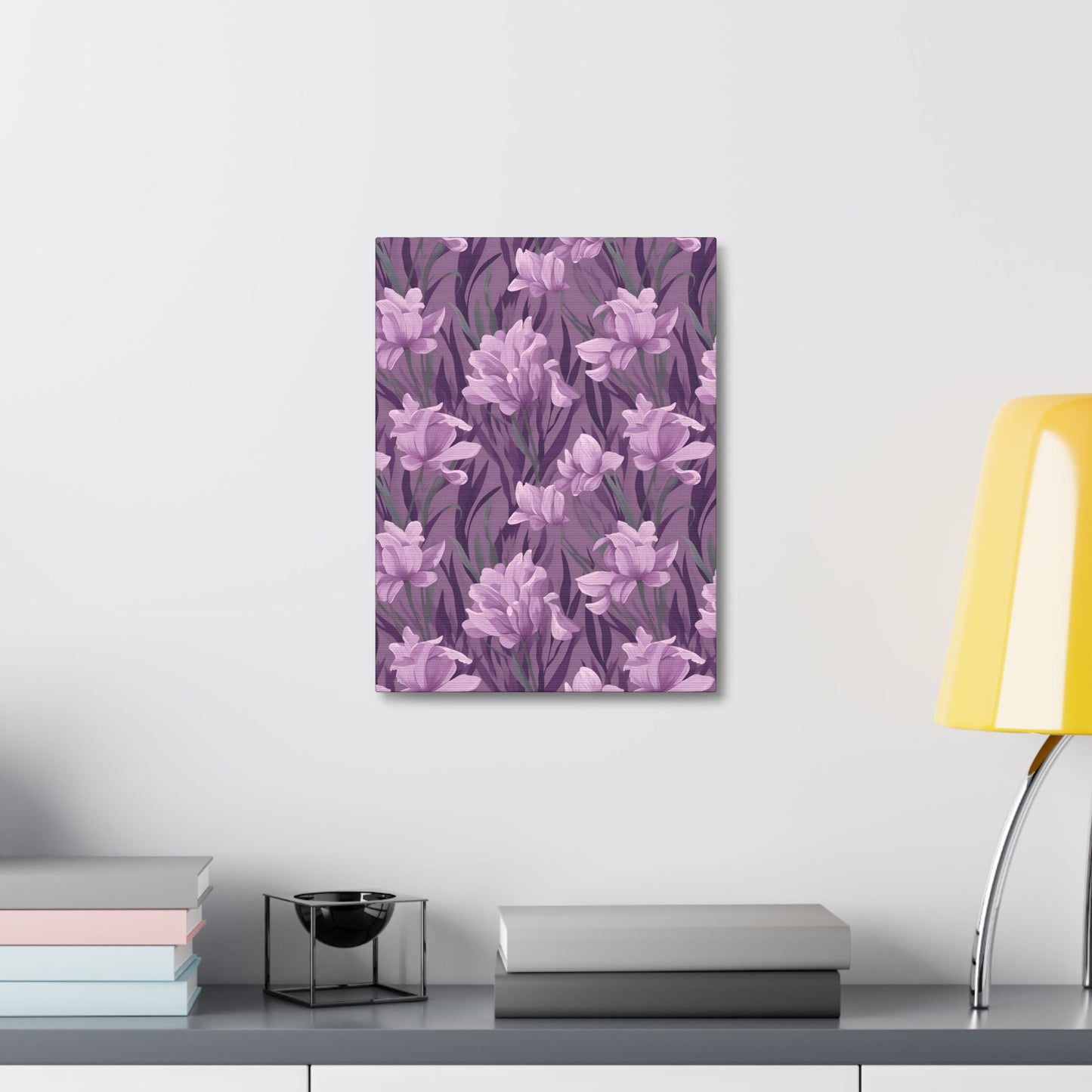 Springtime Violet Harmony - Delicate Purple Blooms Design Canvas Wall Art - Pattern Symphony