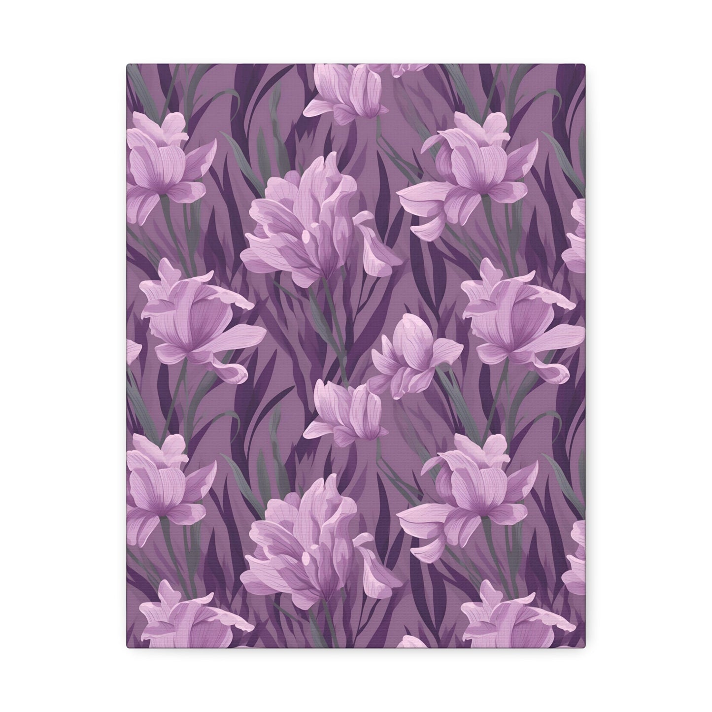 Springtime Violet Harmony - Delicate Purple Blooms Design Canvas Wall Art - Pattern Symphony