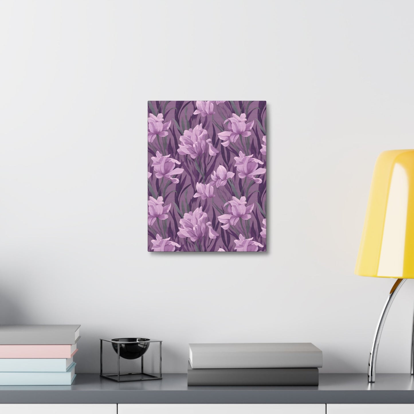 Springtime Violet Harmony - Delicate Purple Blooms Design Canvas Wall Art - Pattern Symphony