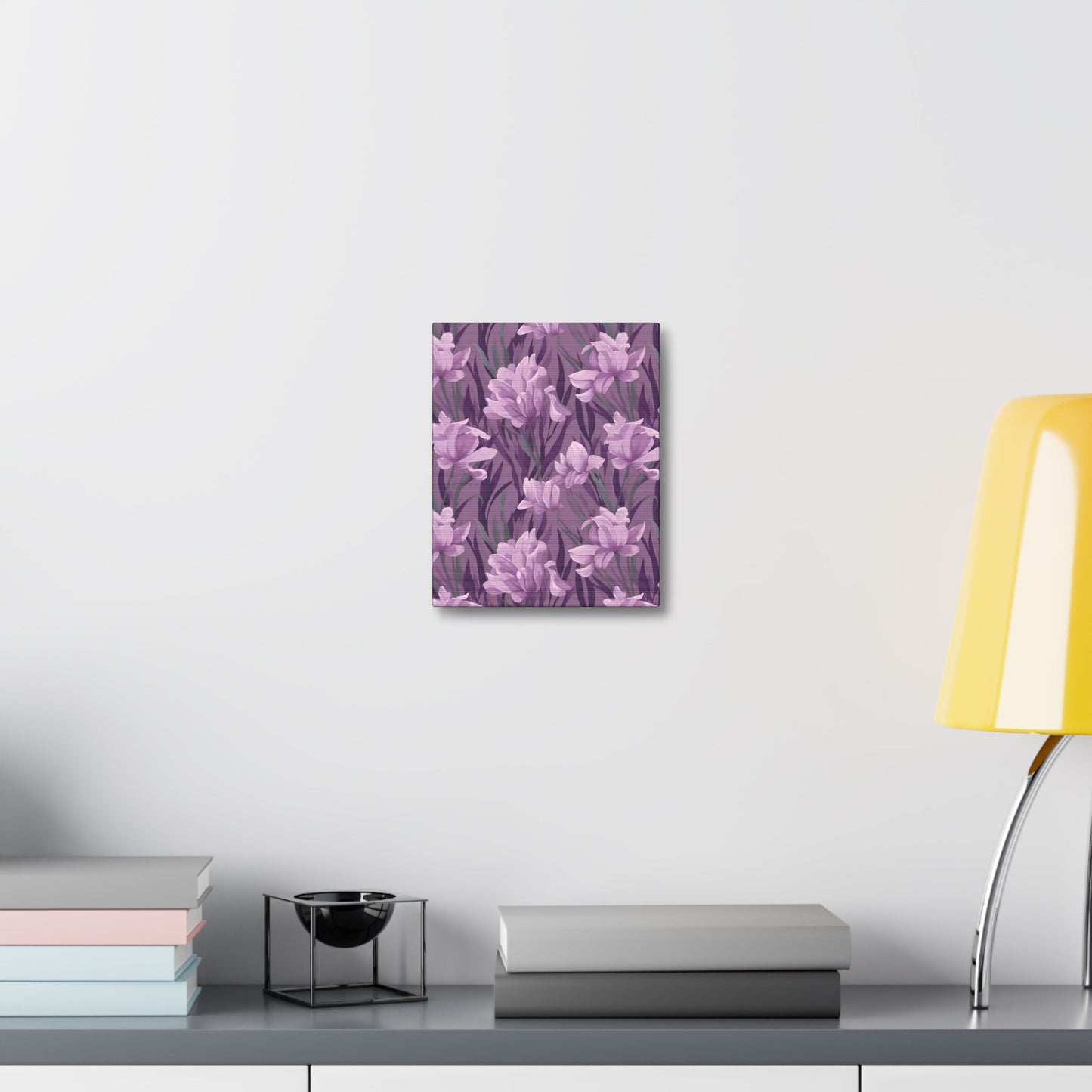 Springtime Violet Harmony - Delicate Purple Blooms Design Canvas Wall Art - Pattern Symphony