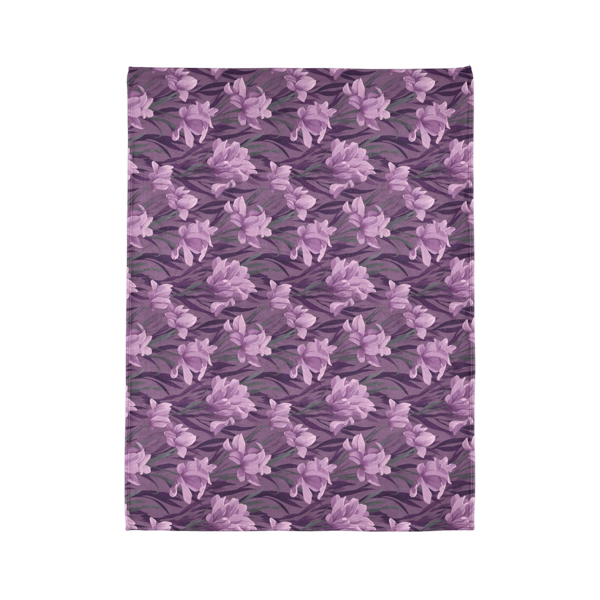 Springtime Violet Harmony - Delicate Purple Blooms Design - Sofa Throws - Pattern Symphony