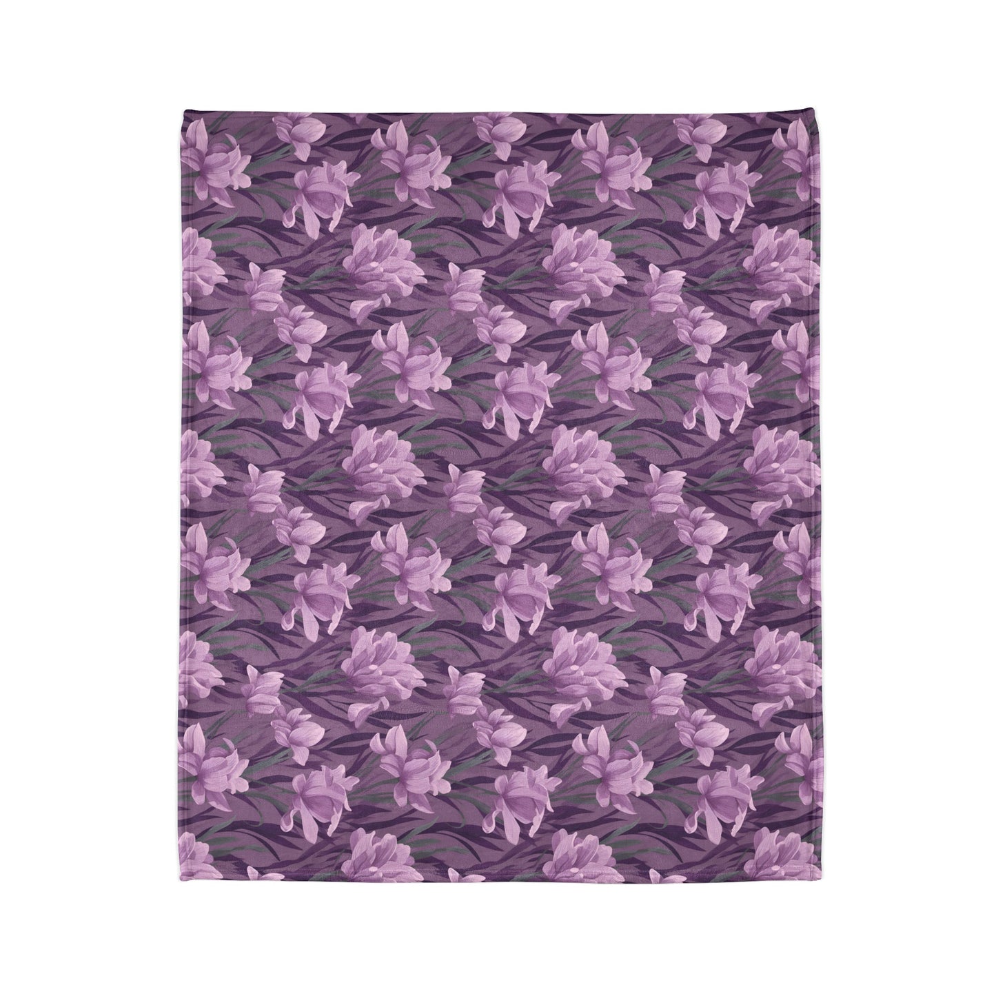 Springtime Violet Harmony - Delicate Purple Blooms Design - Sofa Throws - Pattern Symphony