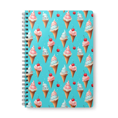 Sundae Funday Spiral Notebook - Whimsical Ice Cream Cones Pattern Paper products Pattern Symphony   