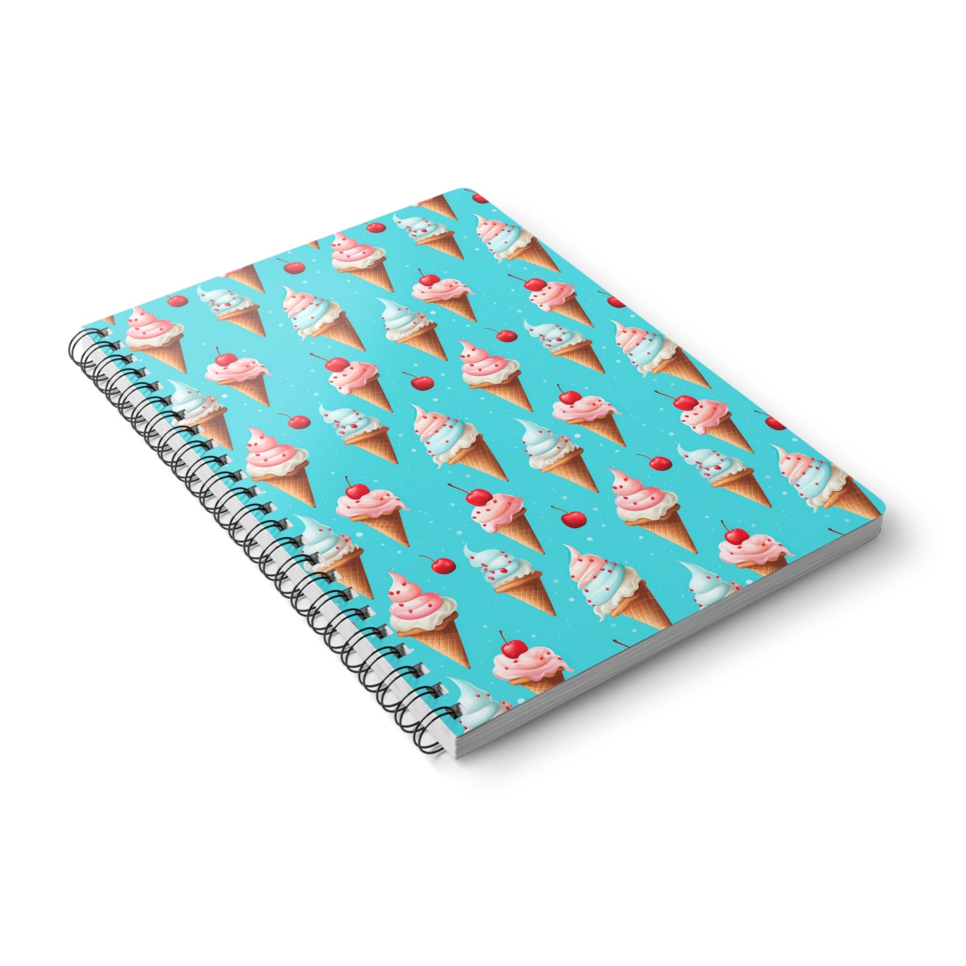 Sundae Funday Spiral Notebook - Whimsical Ice Cream Cones Pattern Paper products Pattern Symphony   