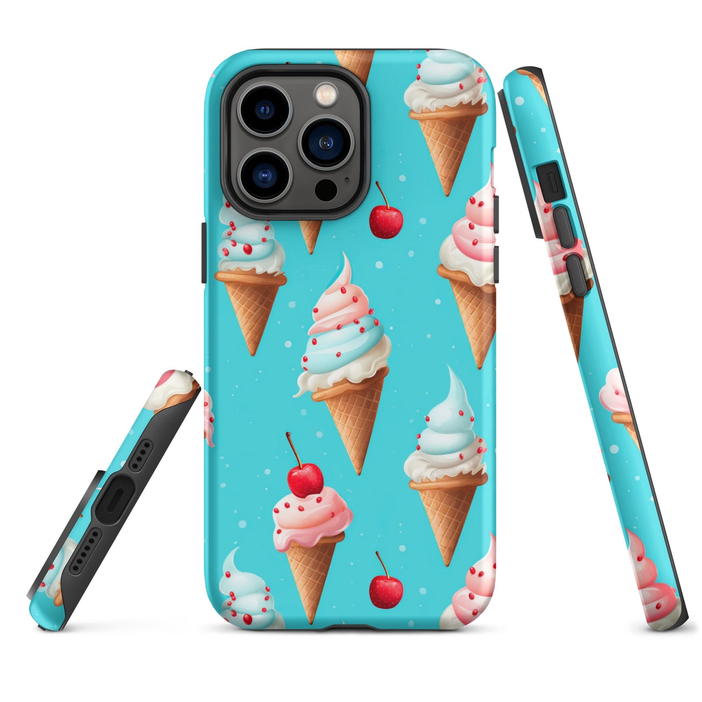 Sundae Funday - Whimsical Ice-cream Cones - iPhone Case - Pattern Symphony