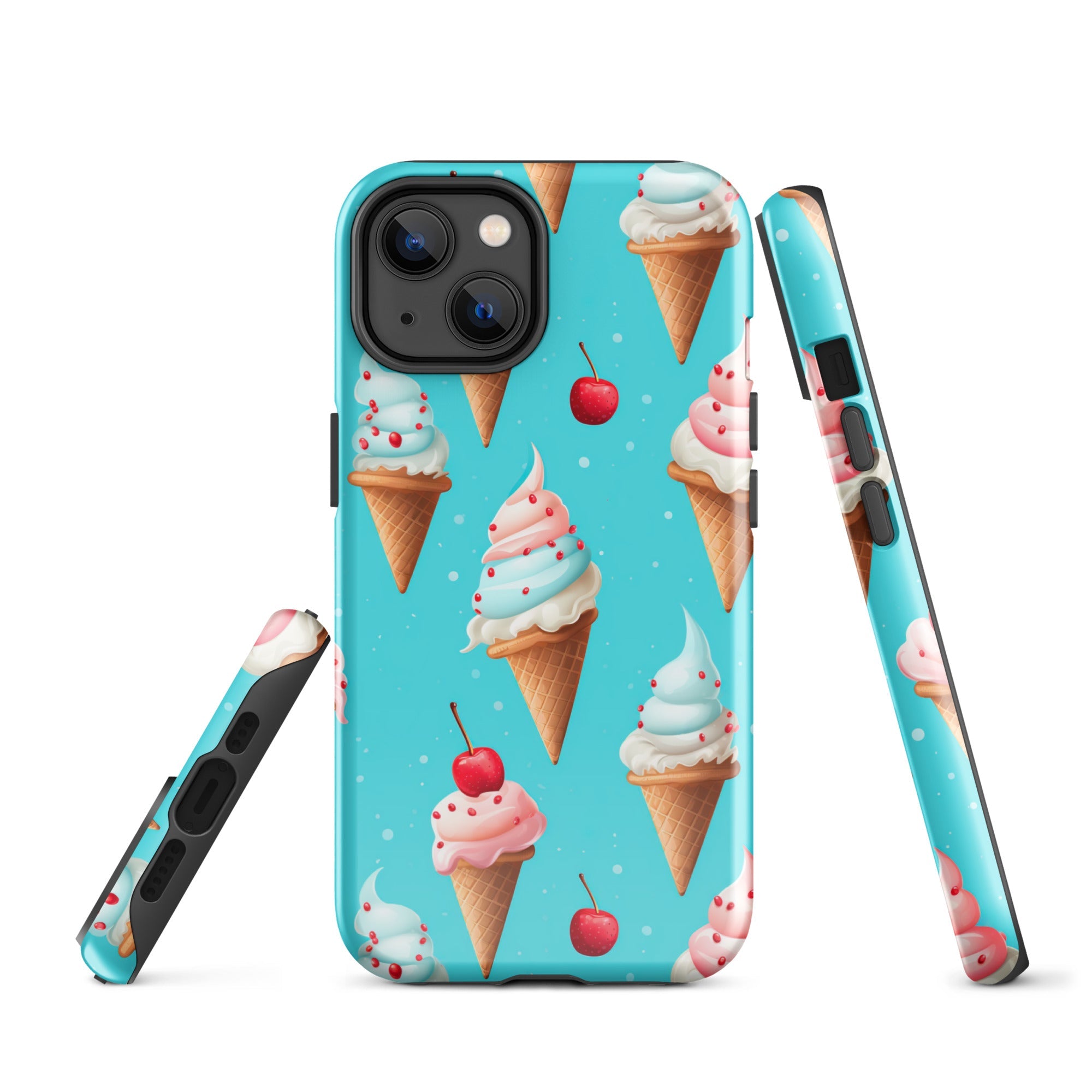 Sundae Funday - Whimsical Ice-cream Cones - iPhone Case - Pattern Symphony