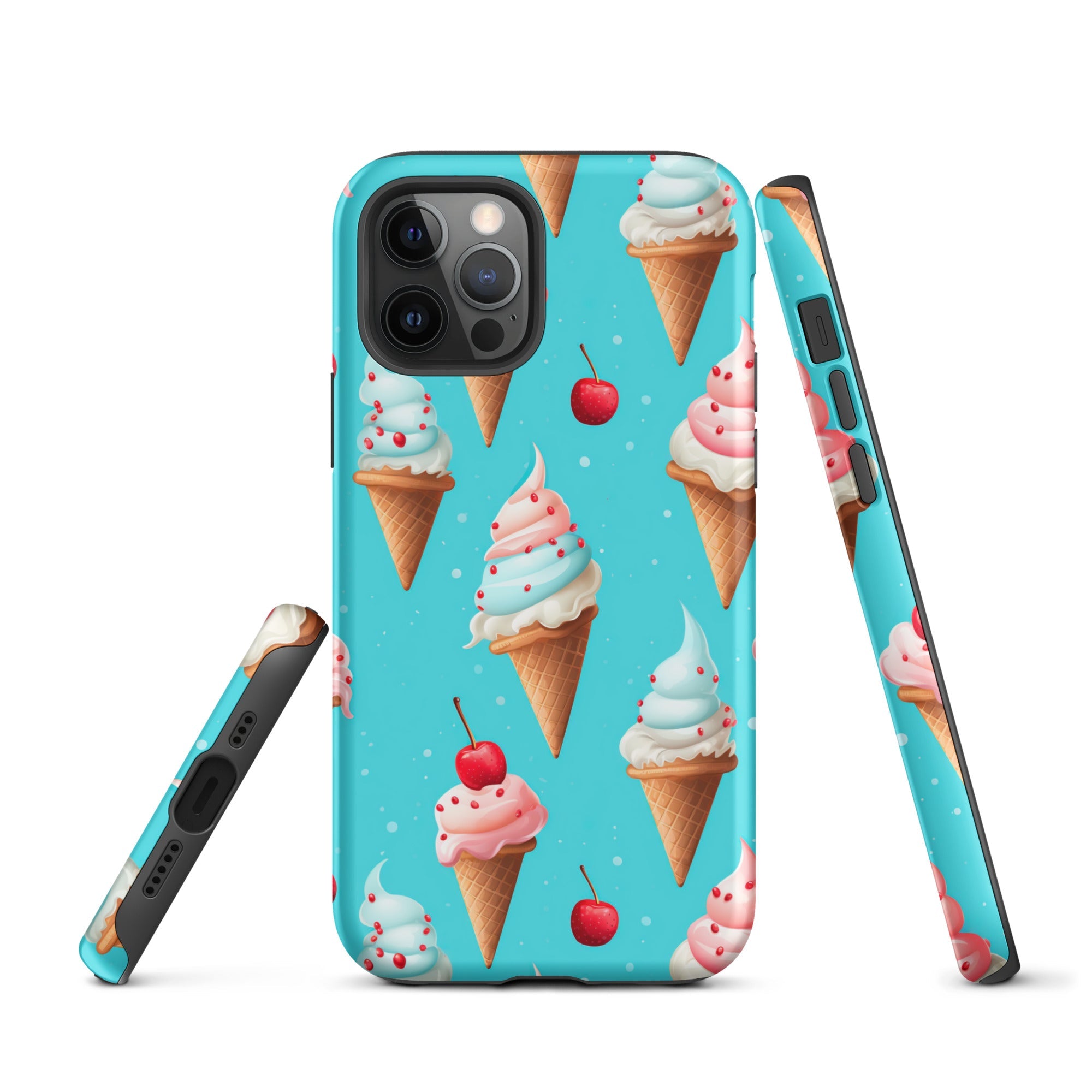 Sundae Funday - Whimsical Ice-cream Cones - iPhone Case - Pattern Symphony