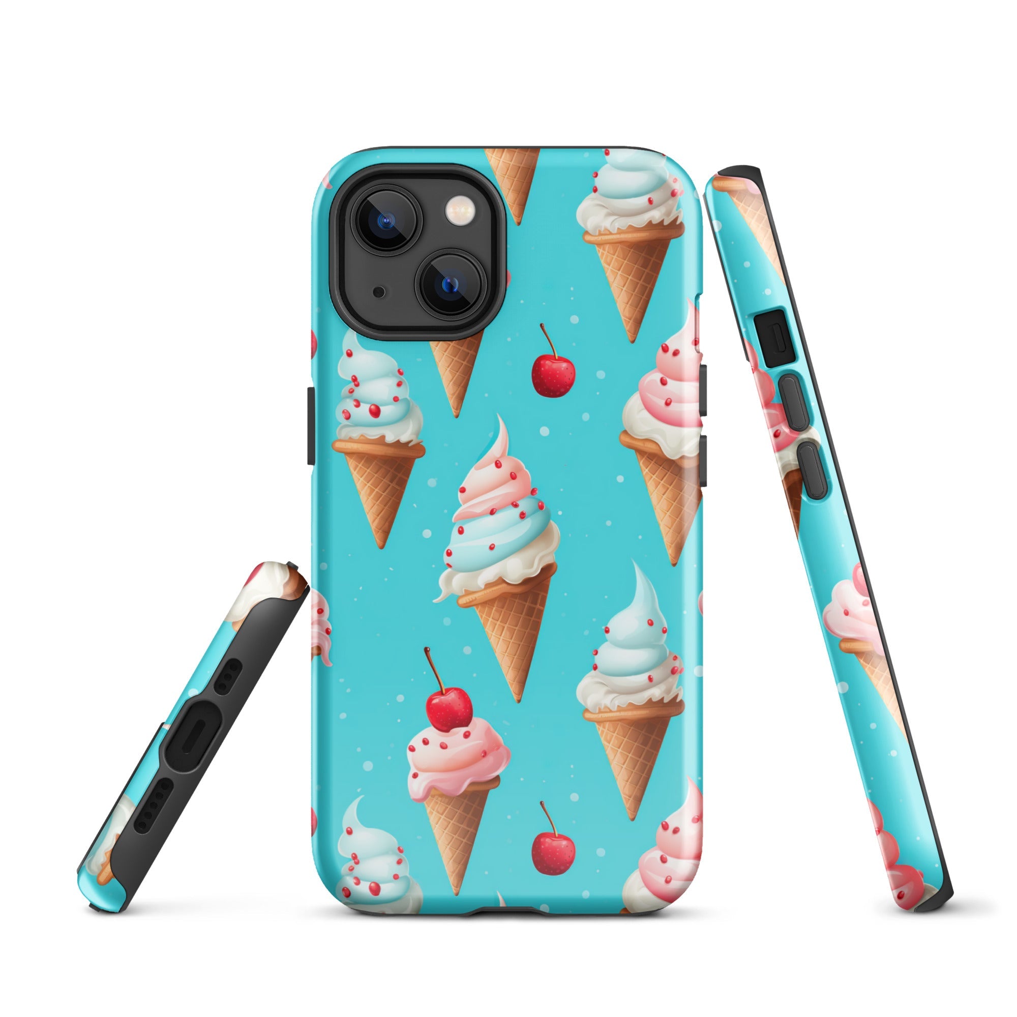 Sundae Funday - Whimsical Ice-cream Cones - iPhone Case - Pattern Symphony