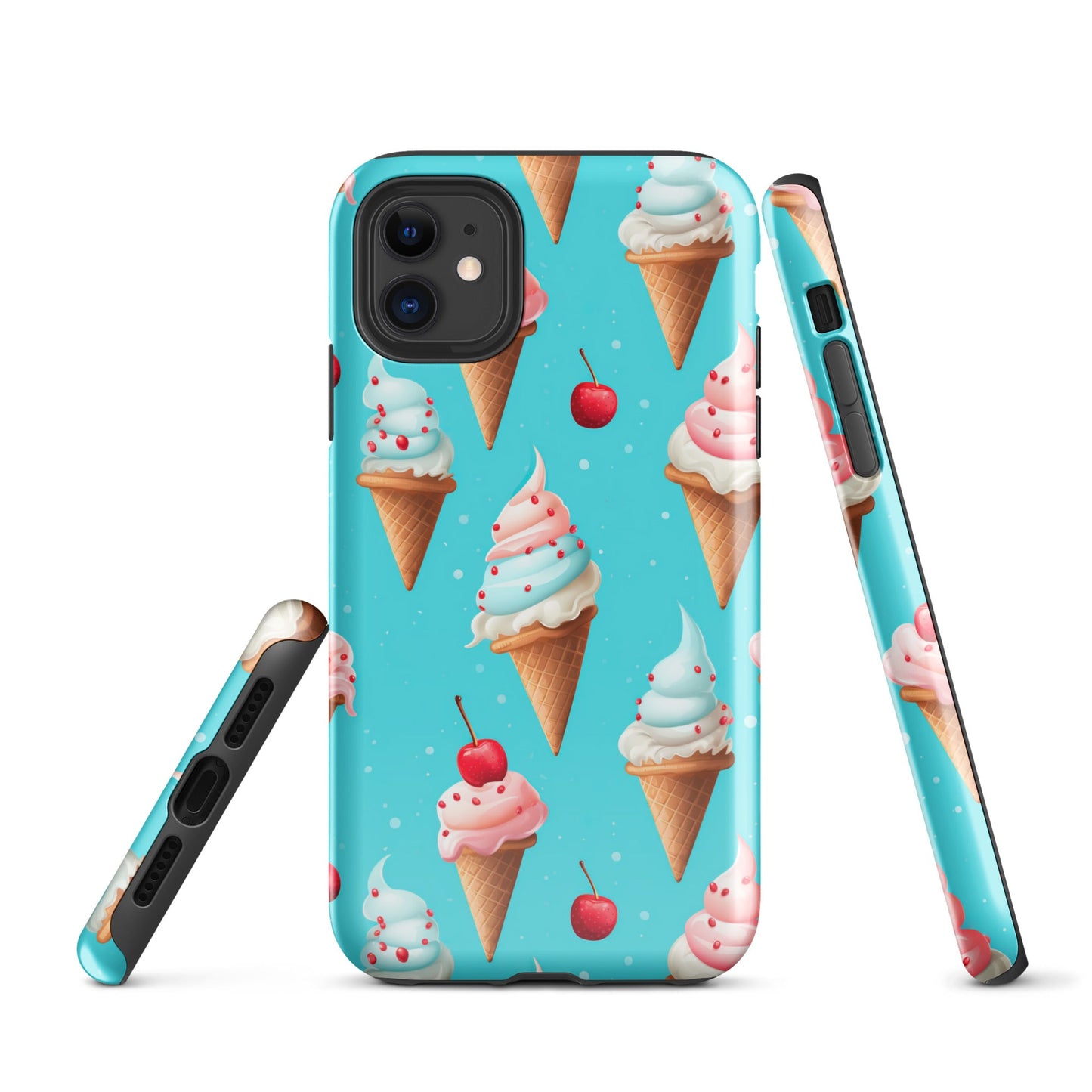 Sundae Funday - Whimsical Ice-cream Cones - iPhone Case - Pattern Symphony