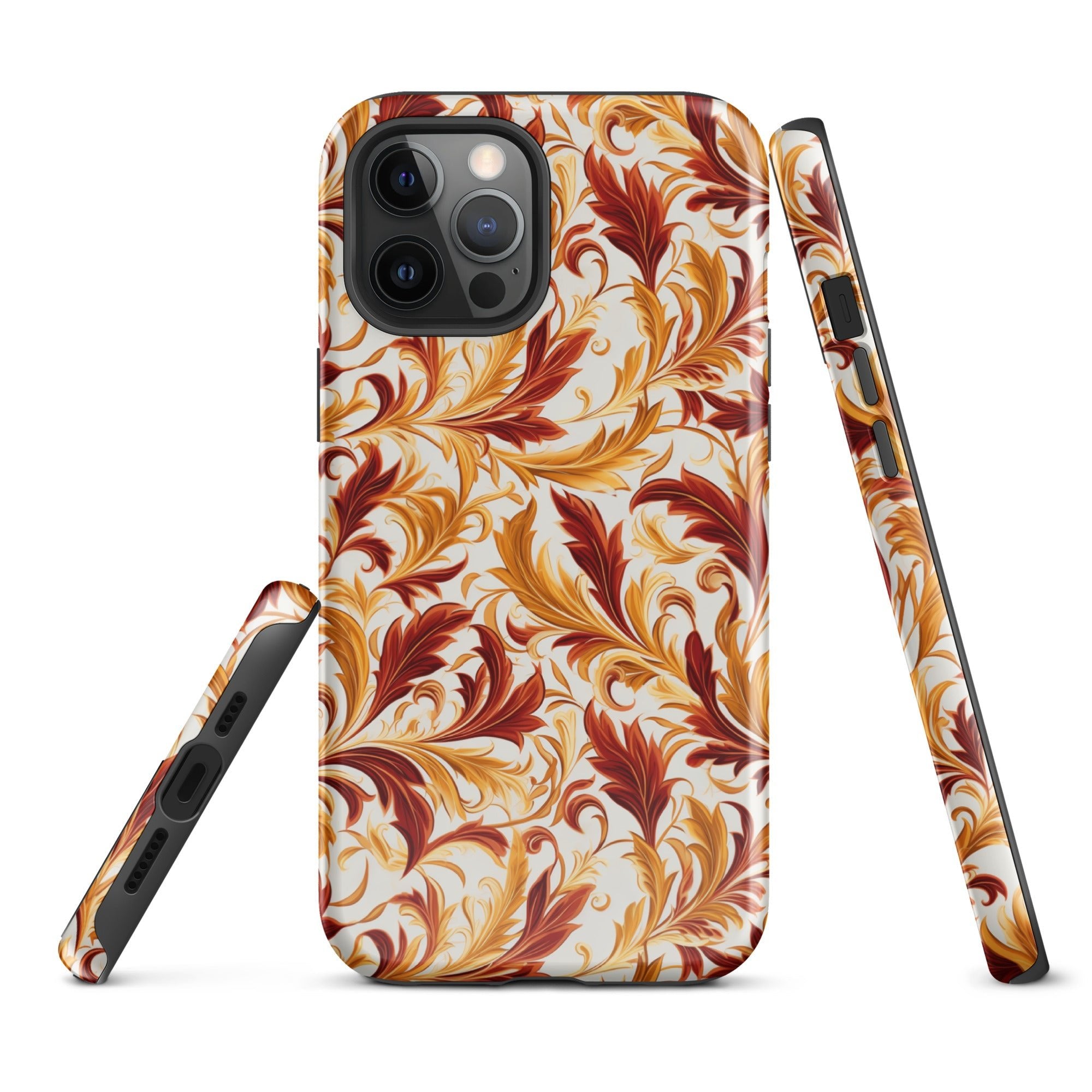 Swirling Autumn - Vortexes of Fall Foliage in Gold and Bronze - iPhone Case - Pattern Symphony