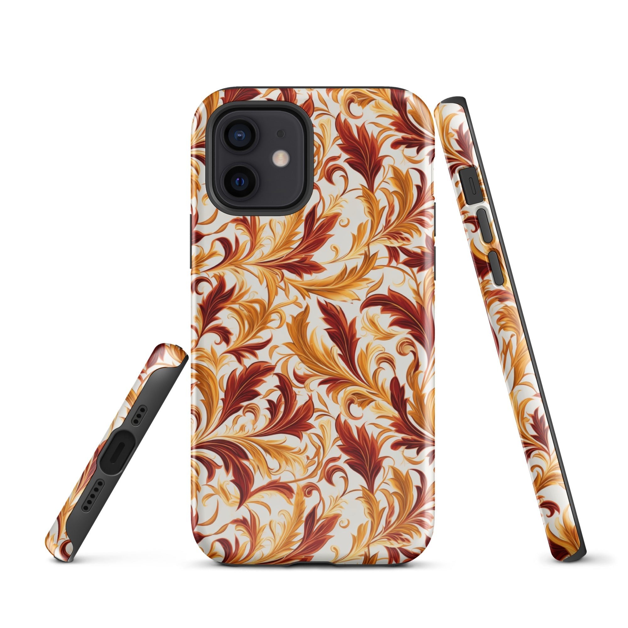 Swirling Autumn - Vortexes of Fall Foliage in Gold and Bronze - iPhone Case - Pattern Symphony