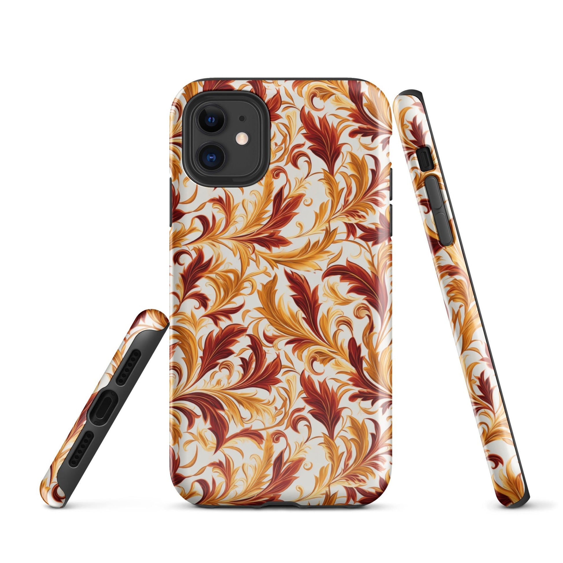 Swirling Autumn - Vortexes of Fall Foliage in Gold and Bronze - iPhone Case - Pattern Symphony