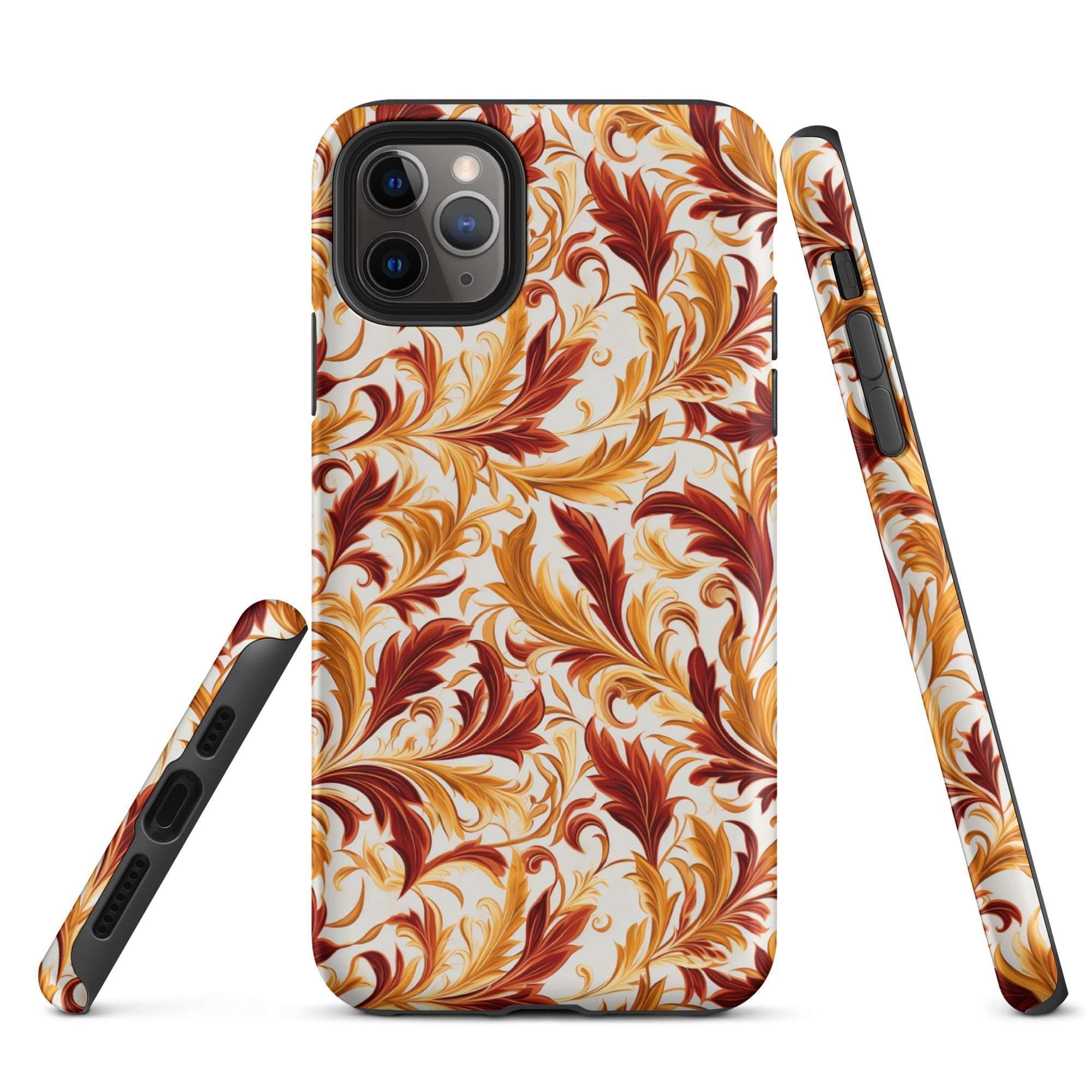 Swirling Autumn - Vortexes of Fall Foliage in Gold and Bronze - iPhone Case - Pattern Symphony