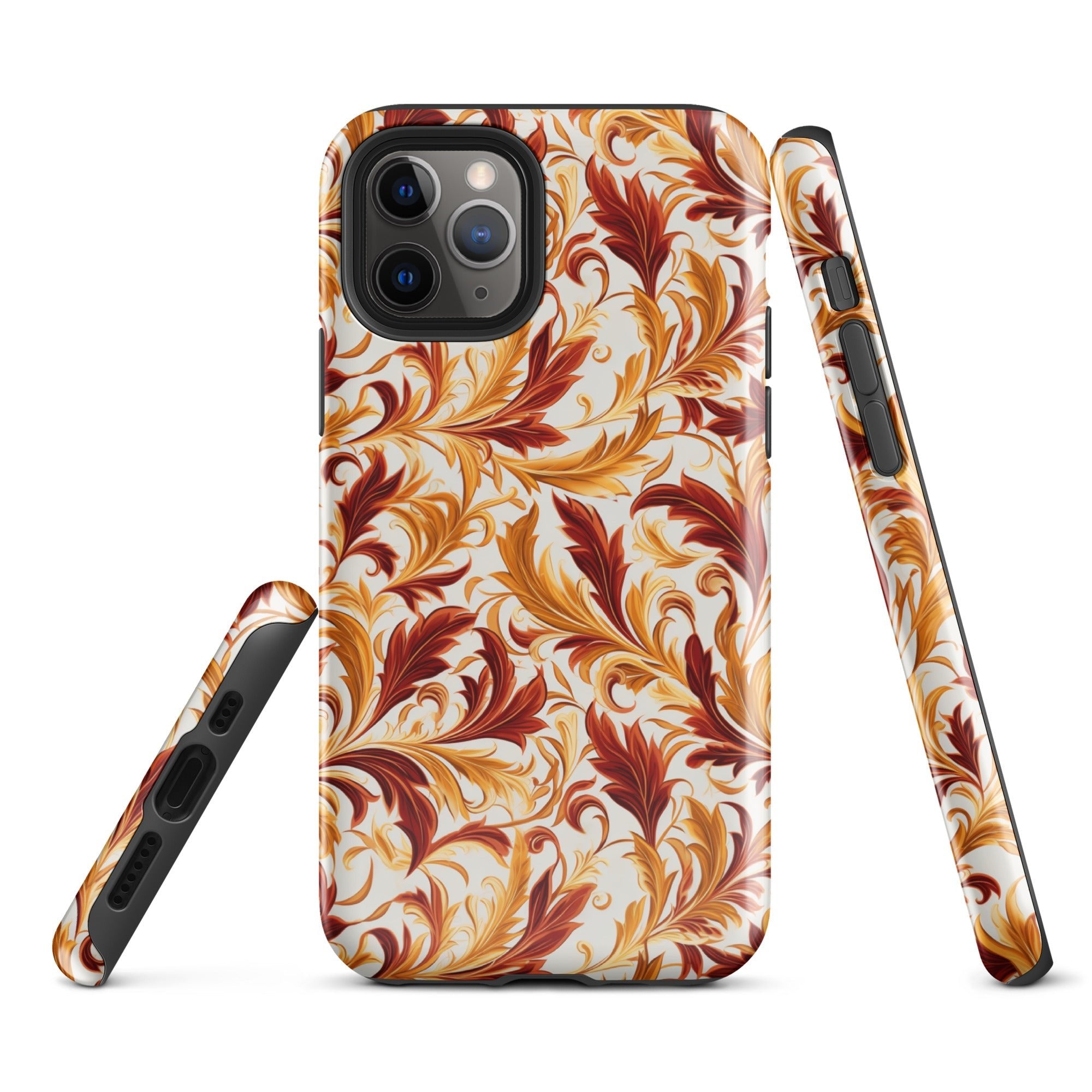 Swirling Autumn - Vortexes of Fall Foliage in Gold and Bronze - iPhone Case - Pattern Symphony