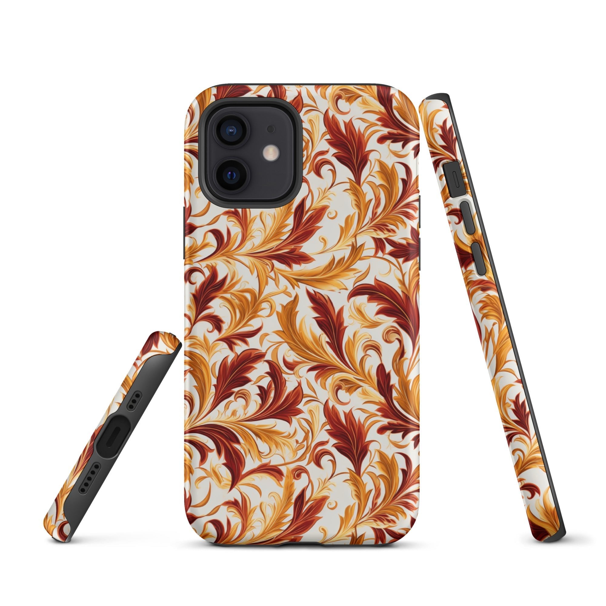 Swirling Autumn - Vortexes of Fall Foliage in Gold and Bronze - iPhone Case - Pattern Symphony