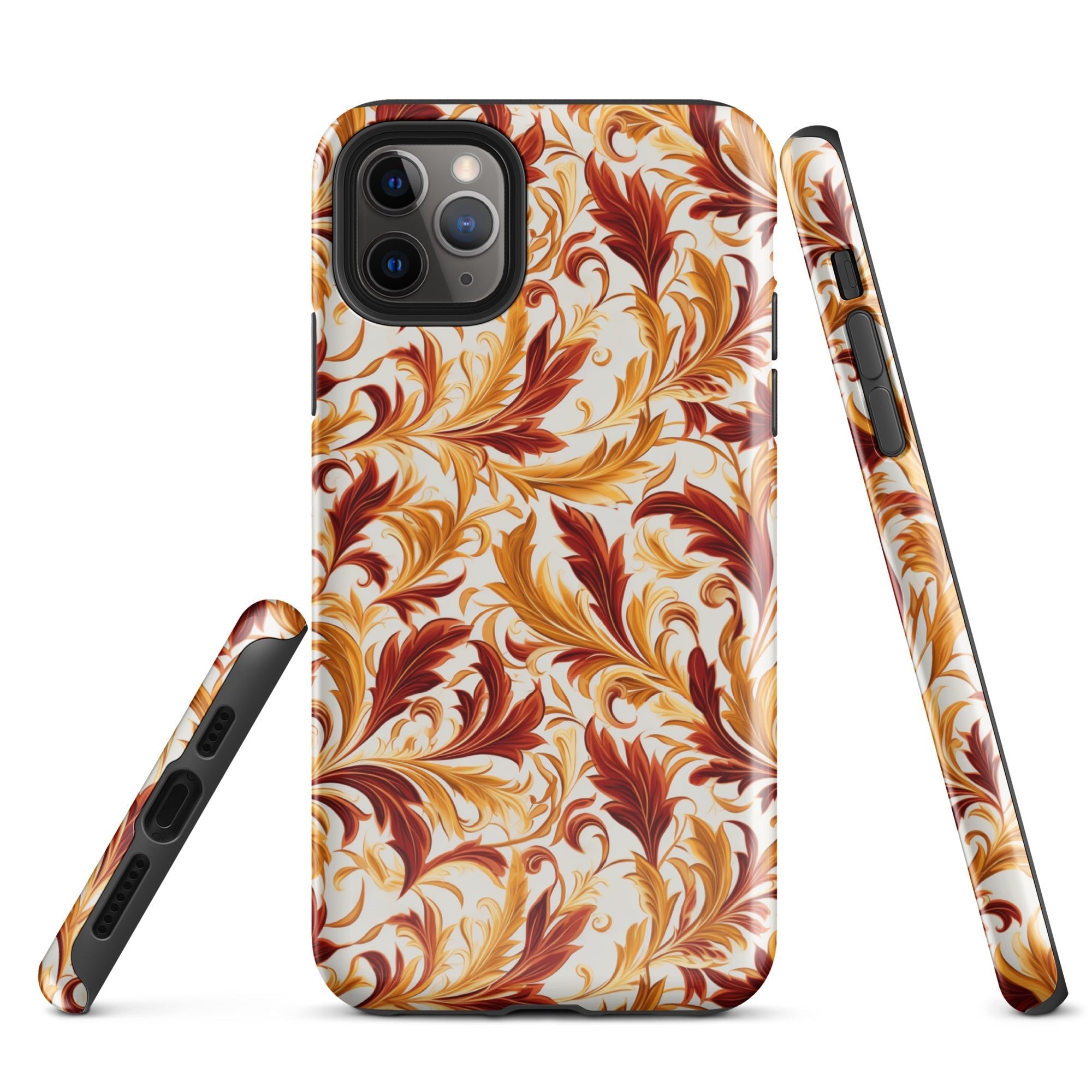 Swirling Autumn - Vortexes of Fall Foliage in Gold and Bronze - iPhone Case - Pattern Symphony