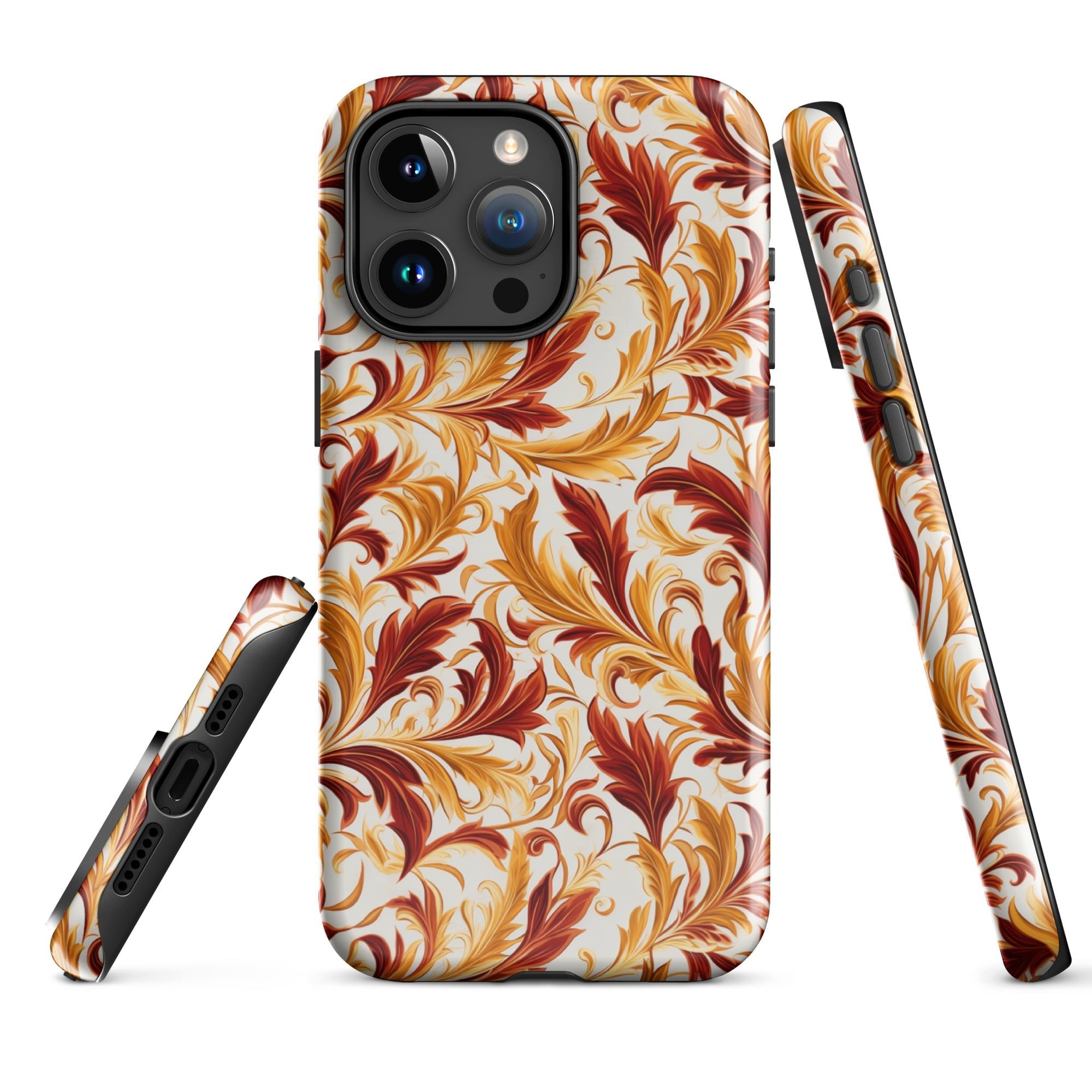 Swirling Autumn - Vortexes of Fall Foliage in Gold and Bronze - iPhone Case - Pattern Symphony