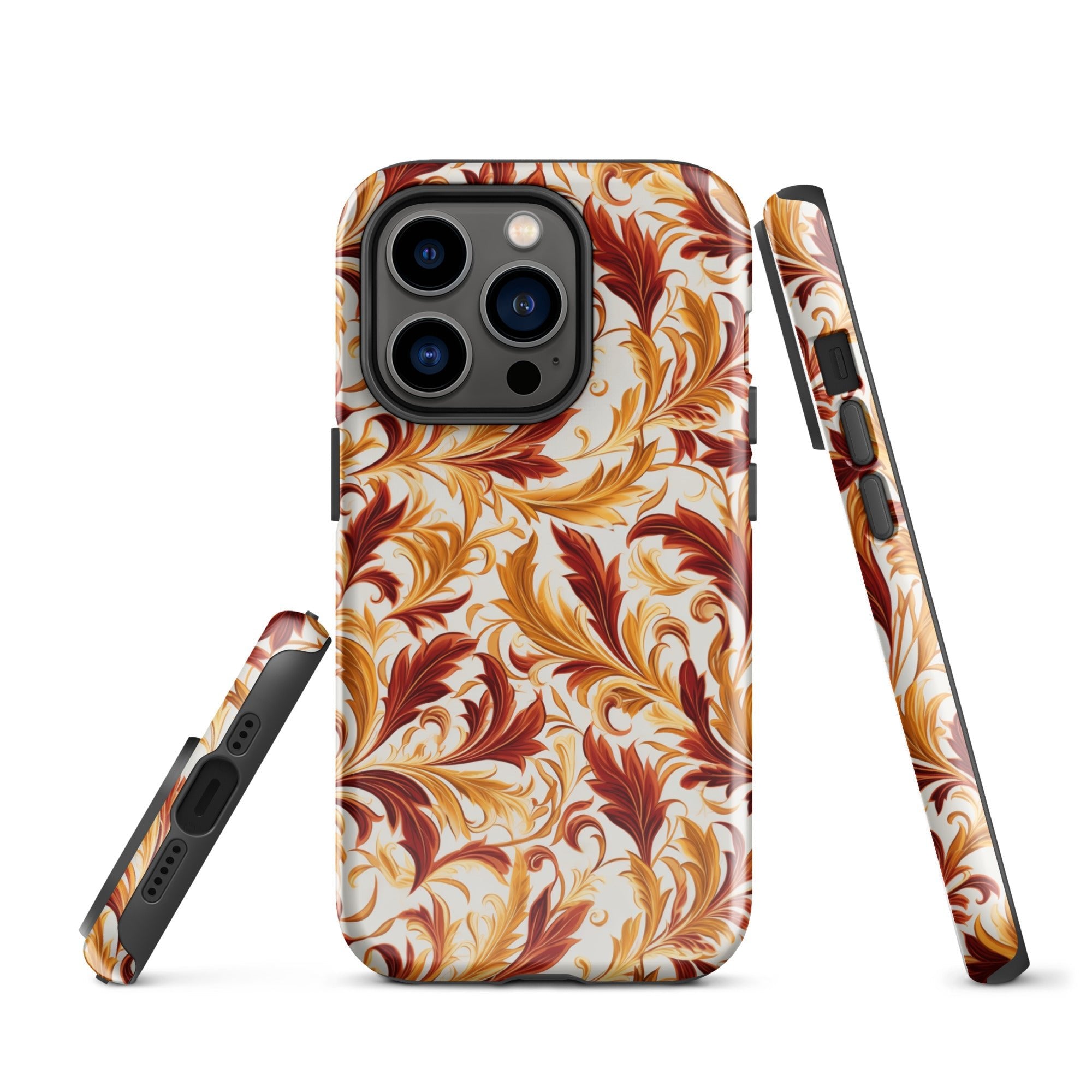 Swirling Autumn - Vortexes of Fall Foliage in Gold and Bronze - iPhone Case - Pattern Symphony