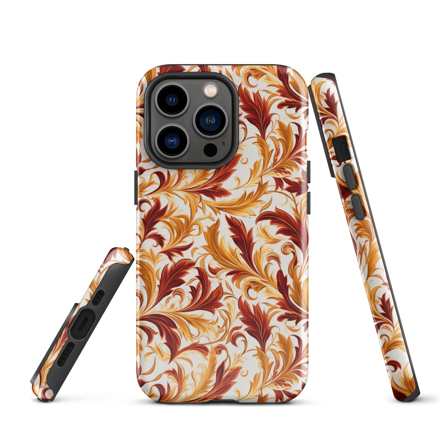 Swirling Autumn - Vortexes of Fall Foliage in Gold and Bronze - iPhone Case - Pattern Symphony