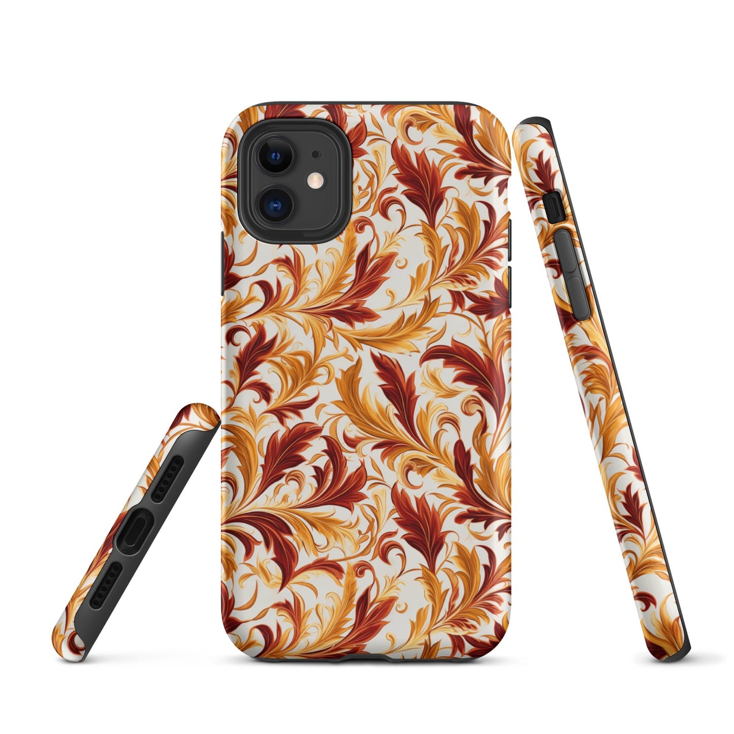 Swirling Autumn - Vortexes of Fall Foliage in Gold and Bronze - iPhone Case - Pattern Symphony