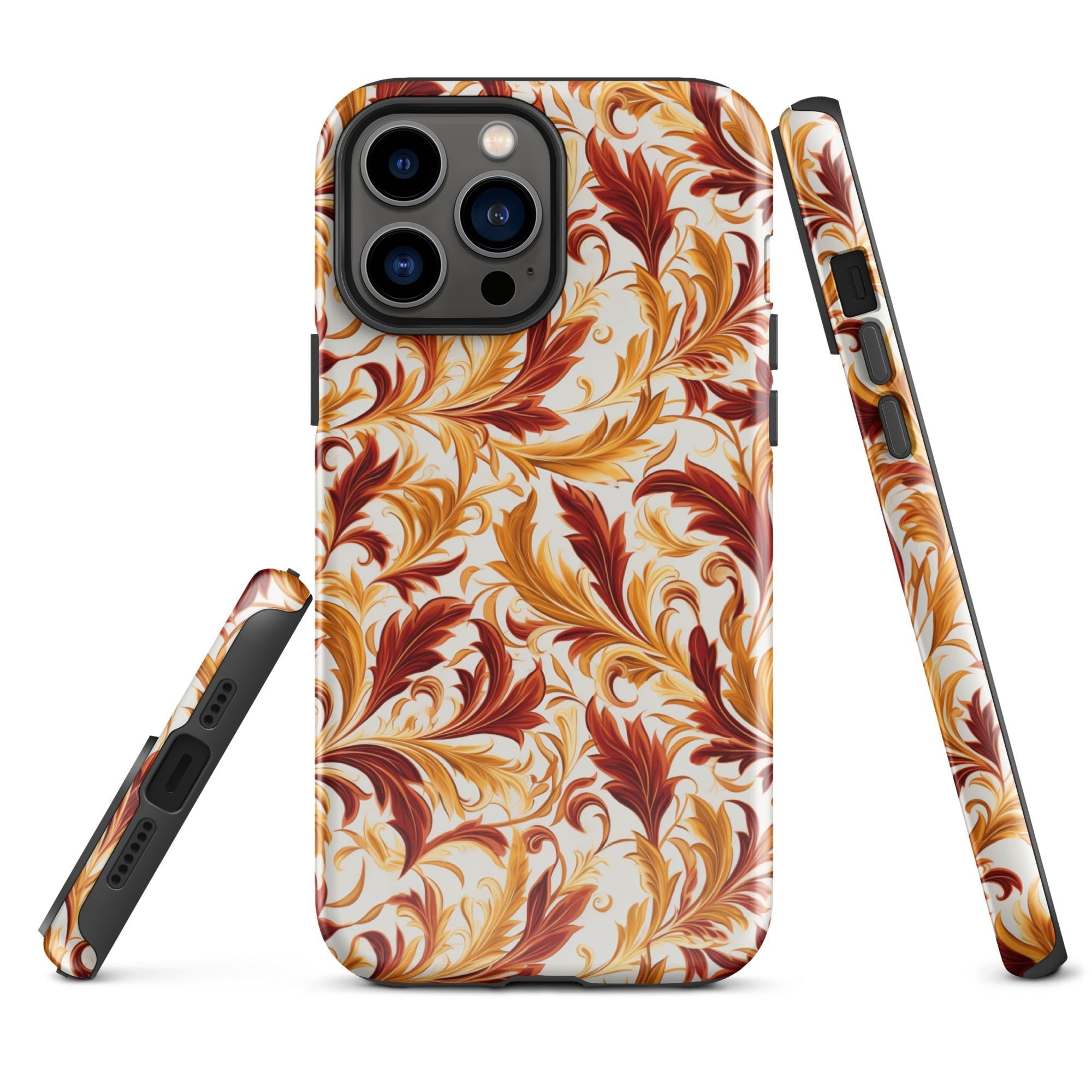 Swirling Autumn - Vortexes of Fall Foliage in Gold and Bronze - iPhone Case - Pattern Symphony