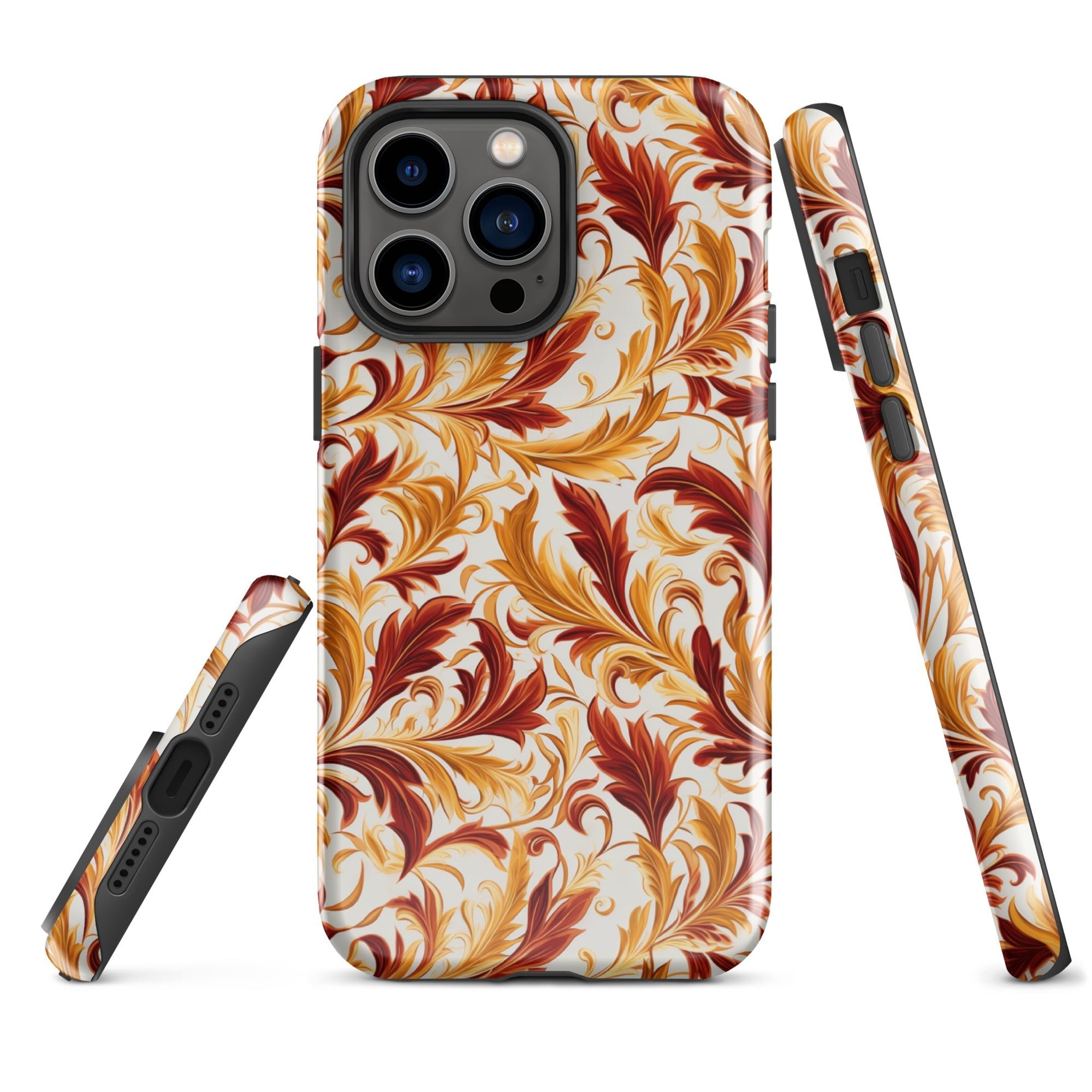 Swirling Autumn - Vortexes of Fall Foliage in Gold and Bronze - iPhone Case - Pattern Symphony