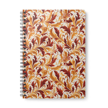 Swirling Autumn: Vortexes of Fall Foliage in Gold and Bronze - Notebook (A5) - Pattern Symphony