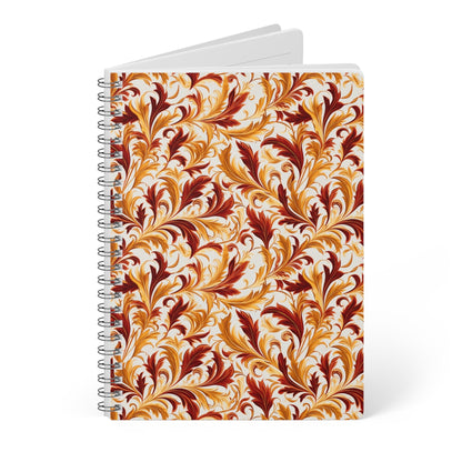 Swirling Autumn: Vortexes of Fall Foliage in Gold and Bronze - Notebook (A5) - Pattern Symphony