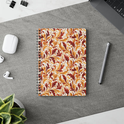 Swirling Autumn: Vortexes of Fall Foliage in Gold and Bronze - Notebook (A5) - Pattern Symphony